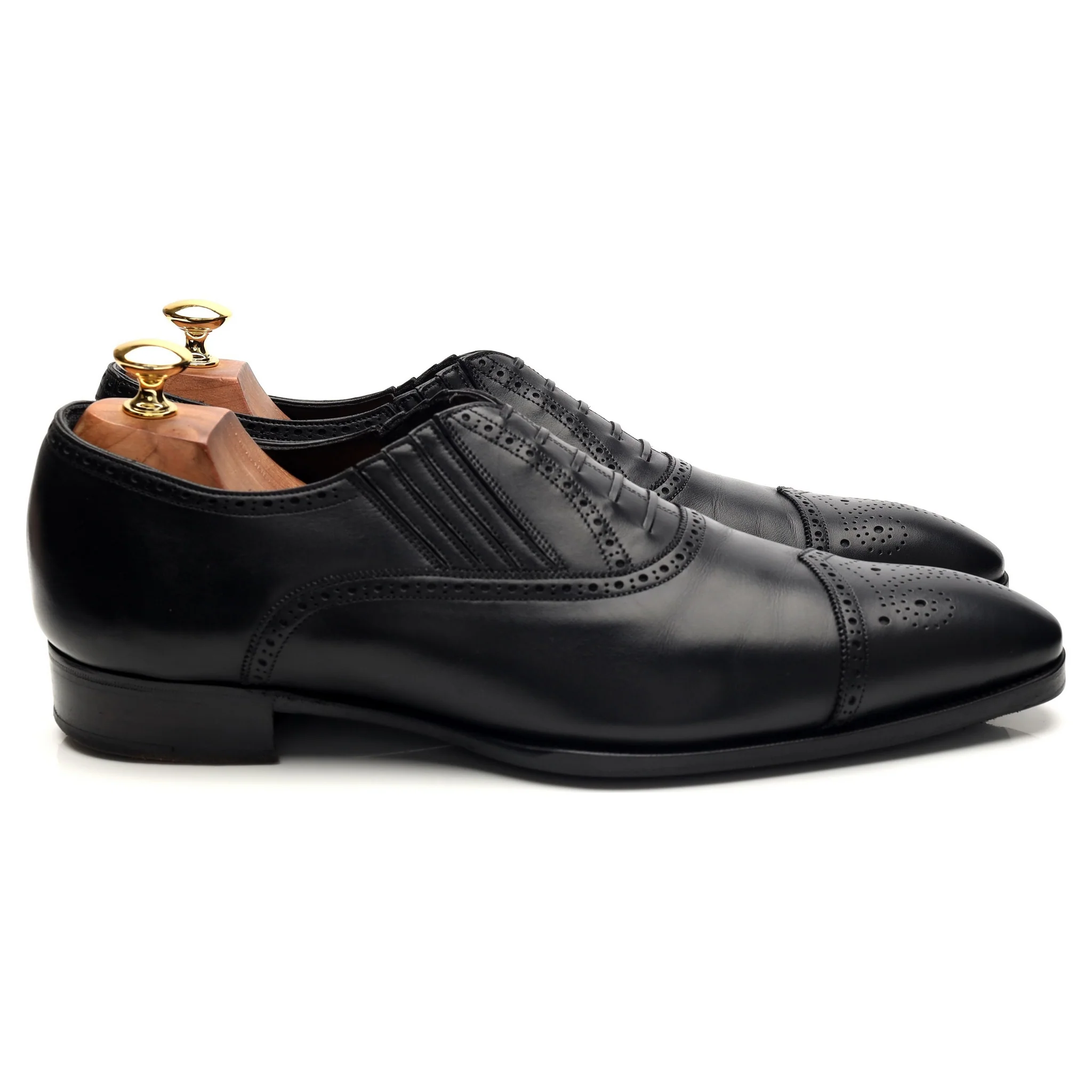 Deco 'Barclay II' Black Leather Lazyman Slip On Brogues UK 10 E