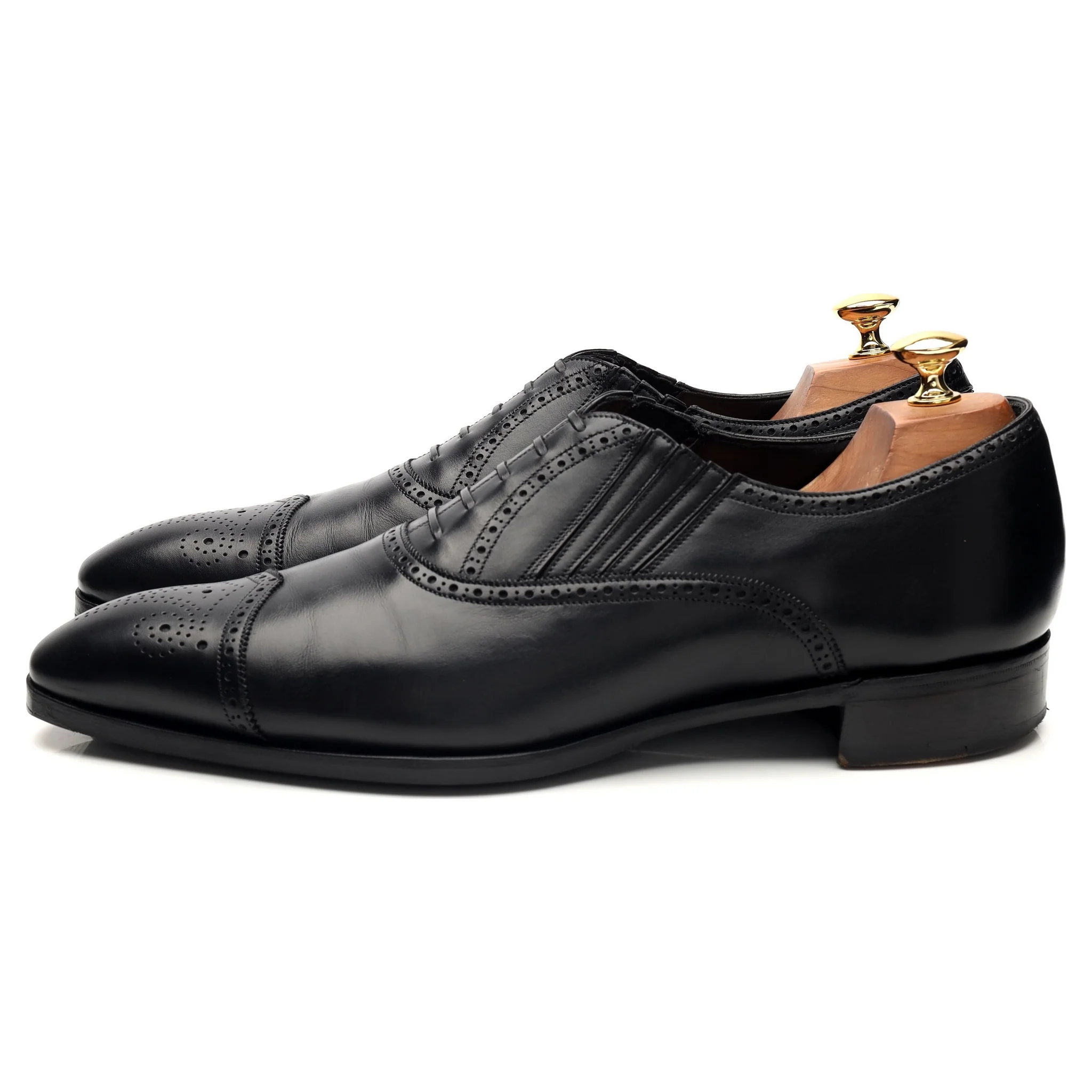 Deco 'Barclay II' Black Leather Lazyman Slip On Brogues UK 10 E - Image 3