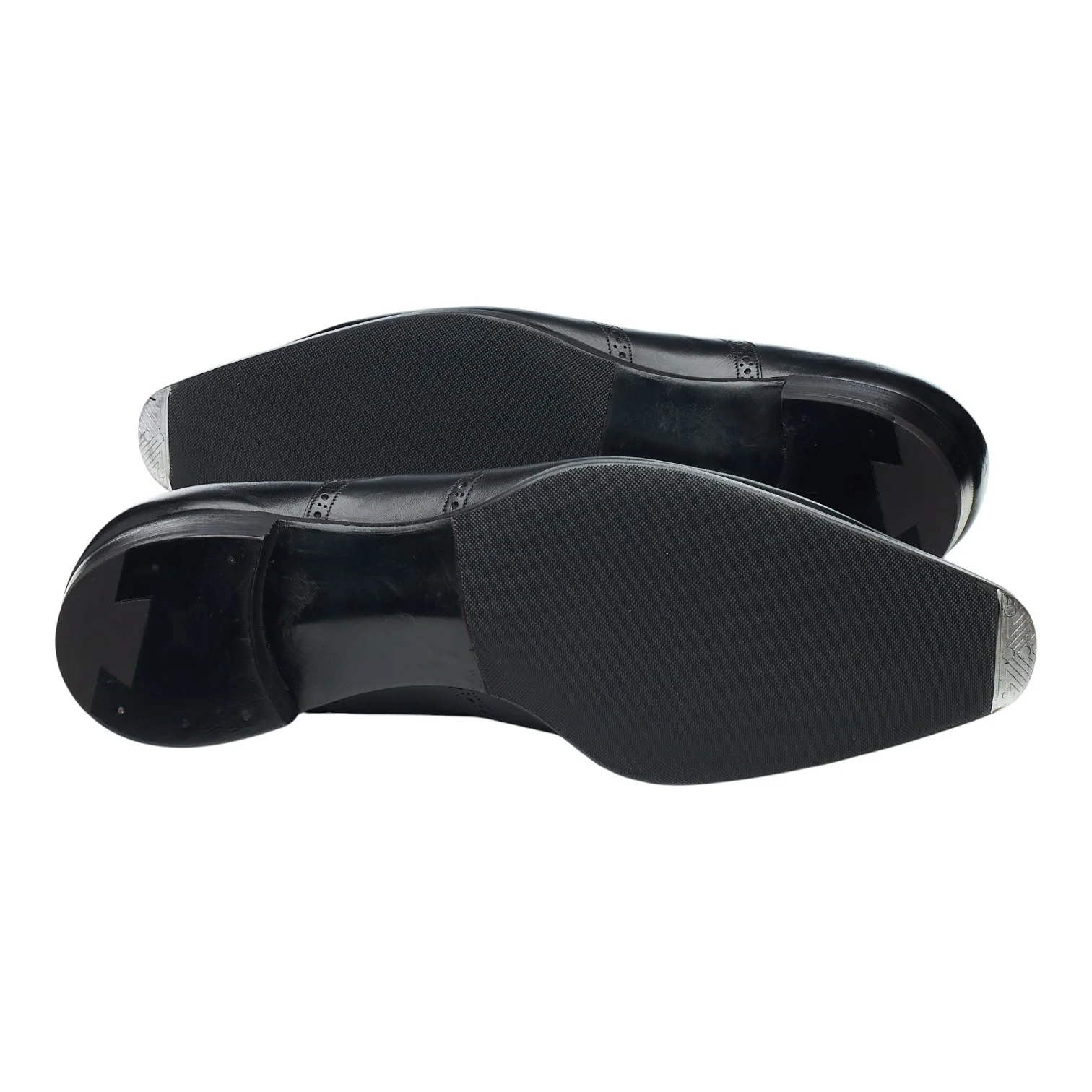 Deco 'Gilbert' Black Leather Slip On Brogues UK 10 E - Image 5