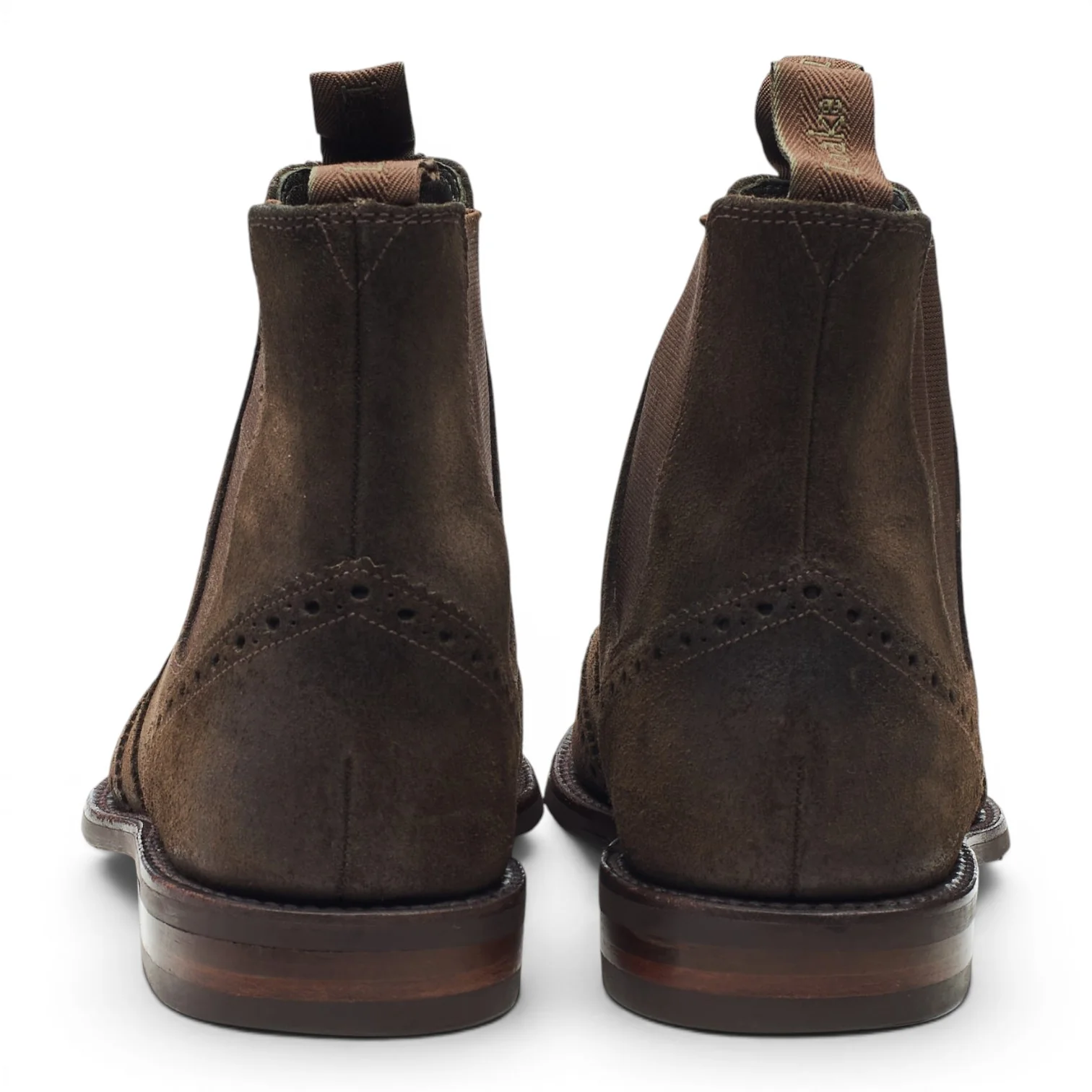 Design 'Hoskins' Dark Brown Waxed Suede Chelsea Boots UK 9 F - Image 4