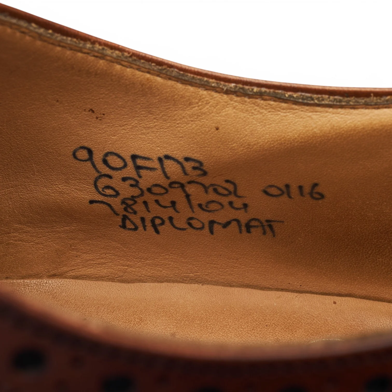'Diplomat' Tan Brown Leather Oxford Brogues UK 9 F - Image 8