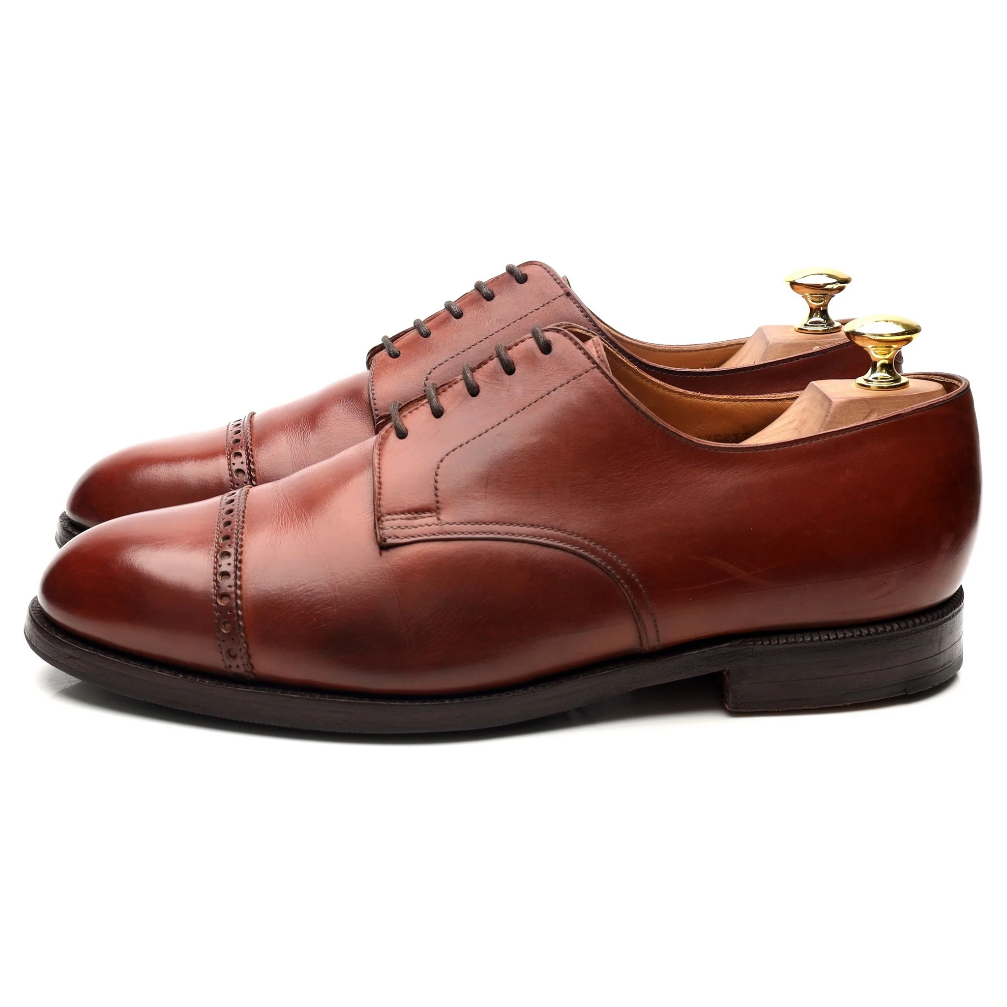 'Draycott' Tan Brown Leather Cap Toe Derby UK 8.5 G - Image 2