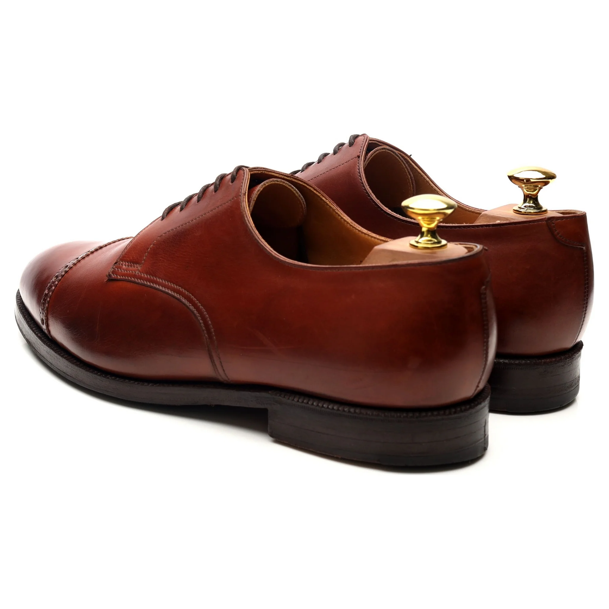 'Draycott' Tan Brown Leather Cap Toe Derby UK 8.5 G - Image 3