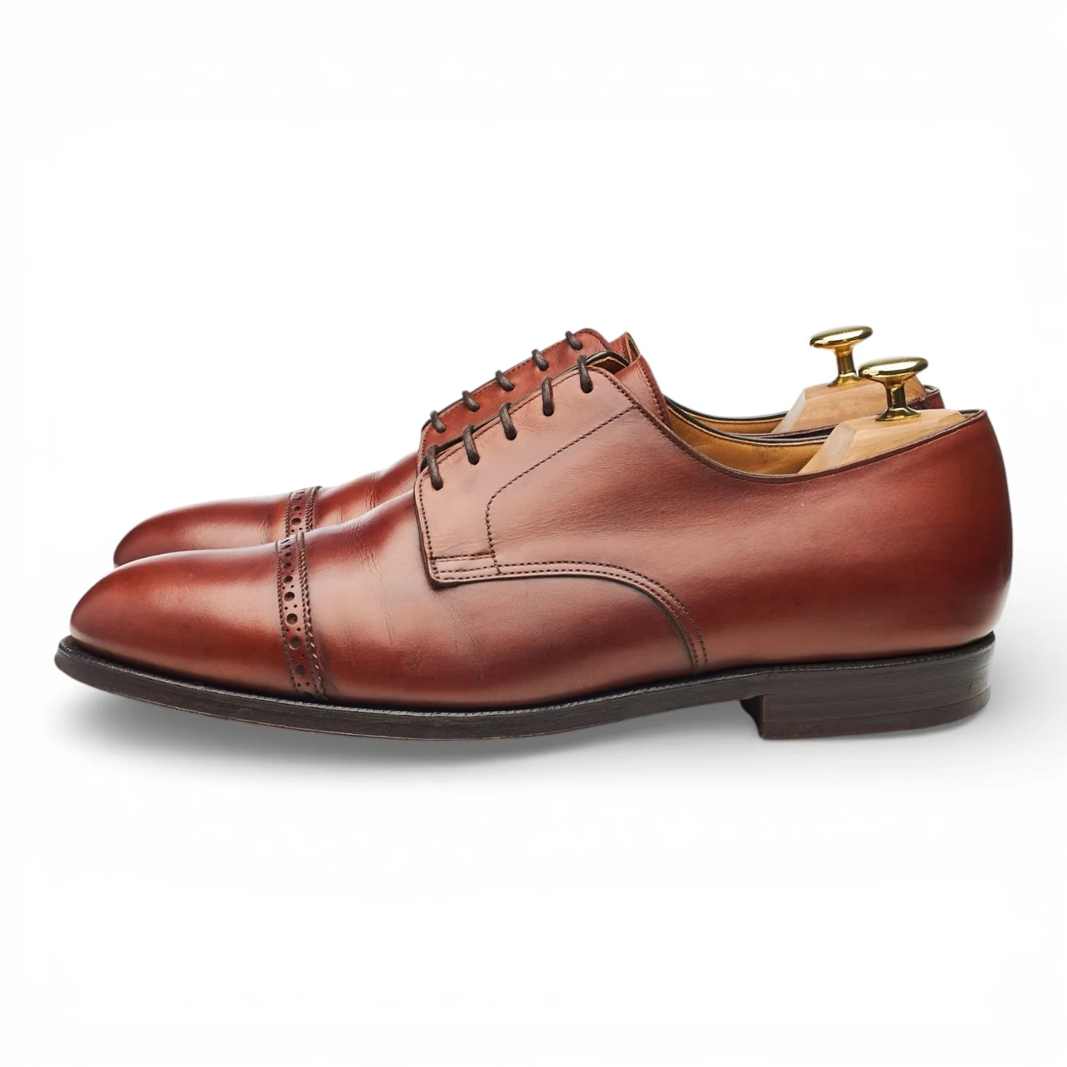 'Draycott' Tan Brown Leather Derby UK 9 G - Image 3