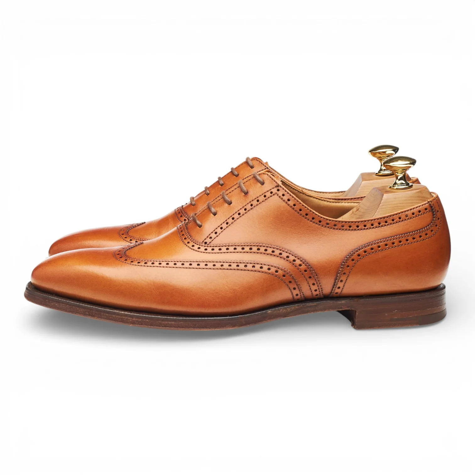 'Drummond' Tan Brown Leather Oxford Brogues UK 6 E - Image 3