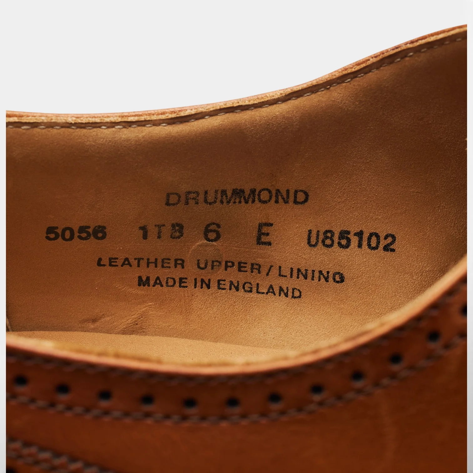 'Drummond' Tan Brown Leather Oxford Brogues UK 6 E - Image 7