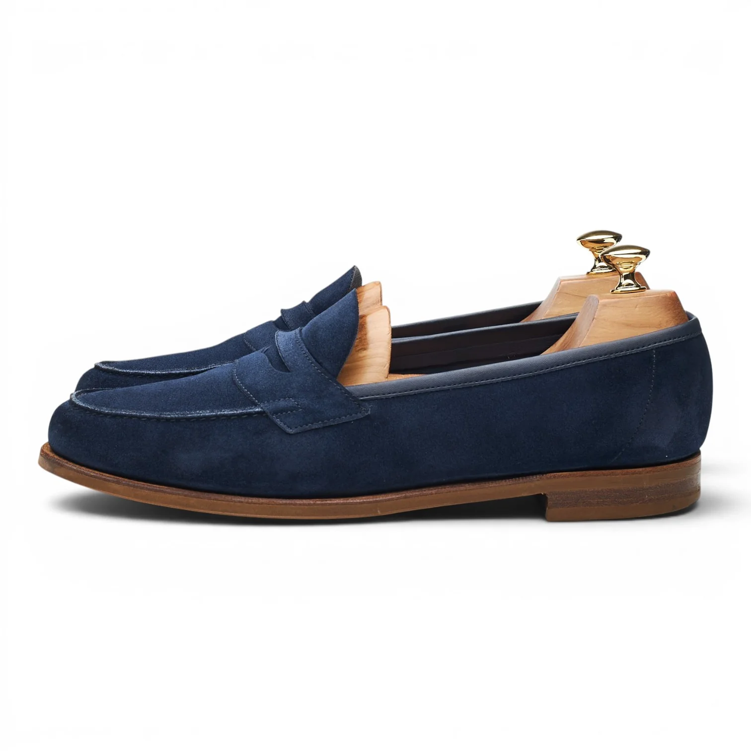 'Duke' Navy Blue Suede Loafers UK 9.5 E - Image 3