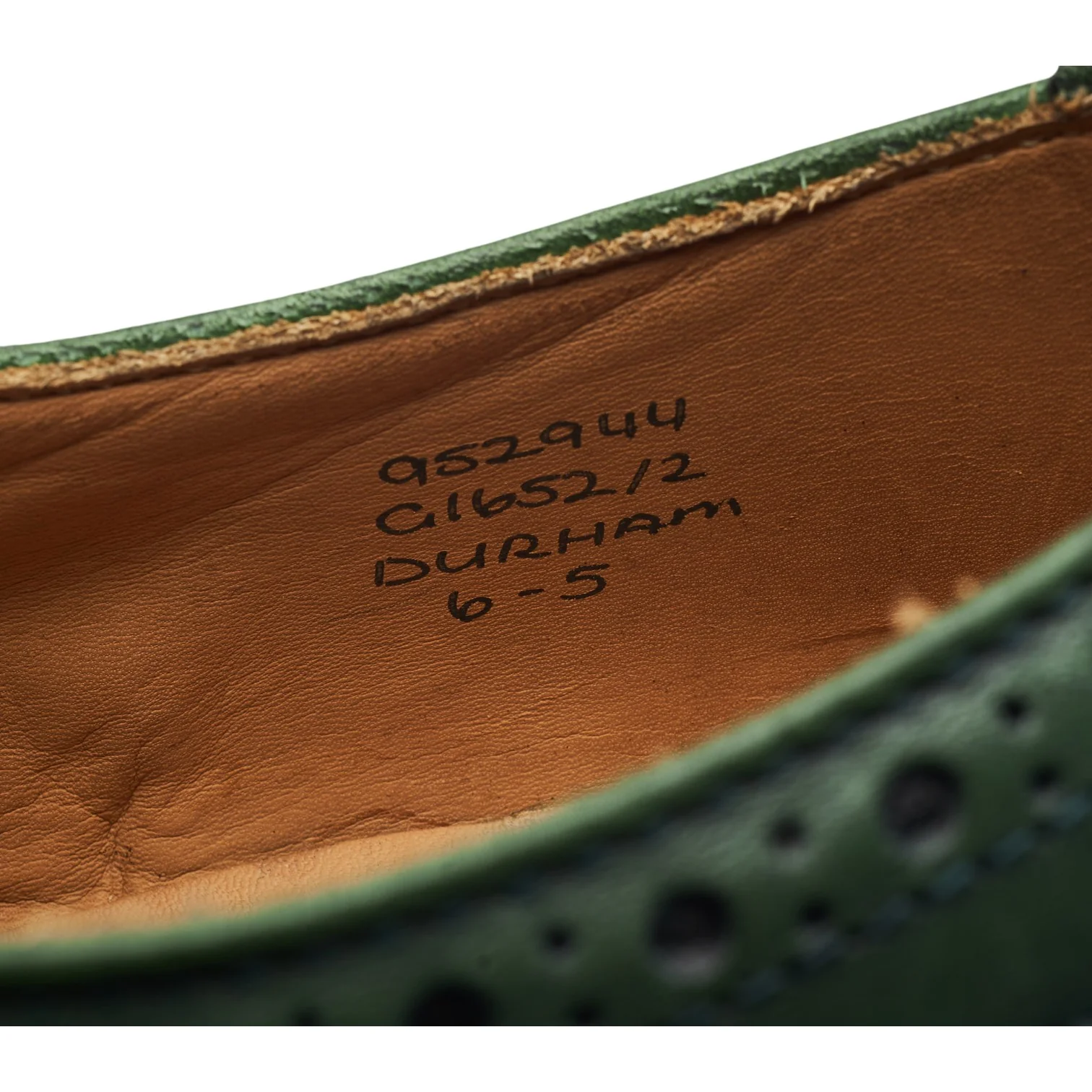 'Durham' Green Leather Derby Brogues UK 6 - Image 7
