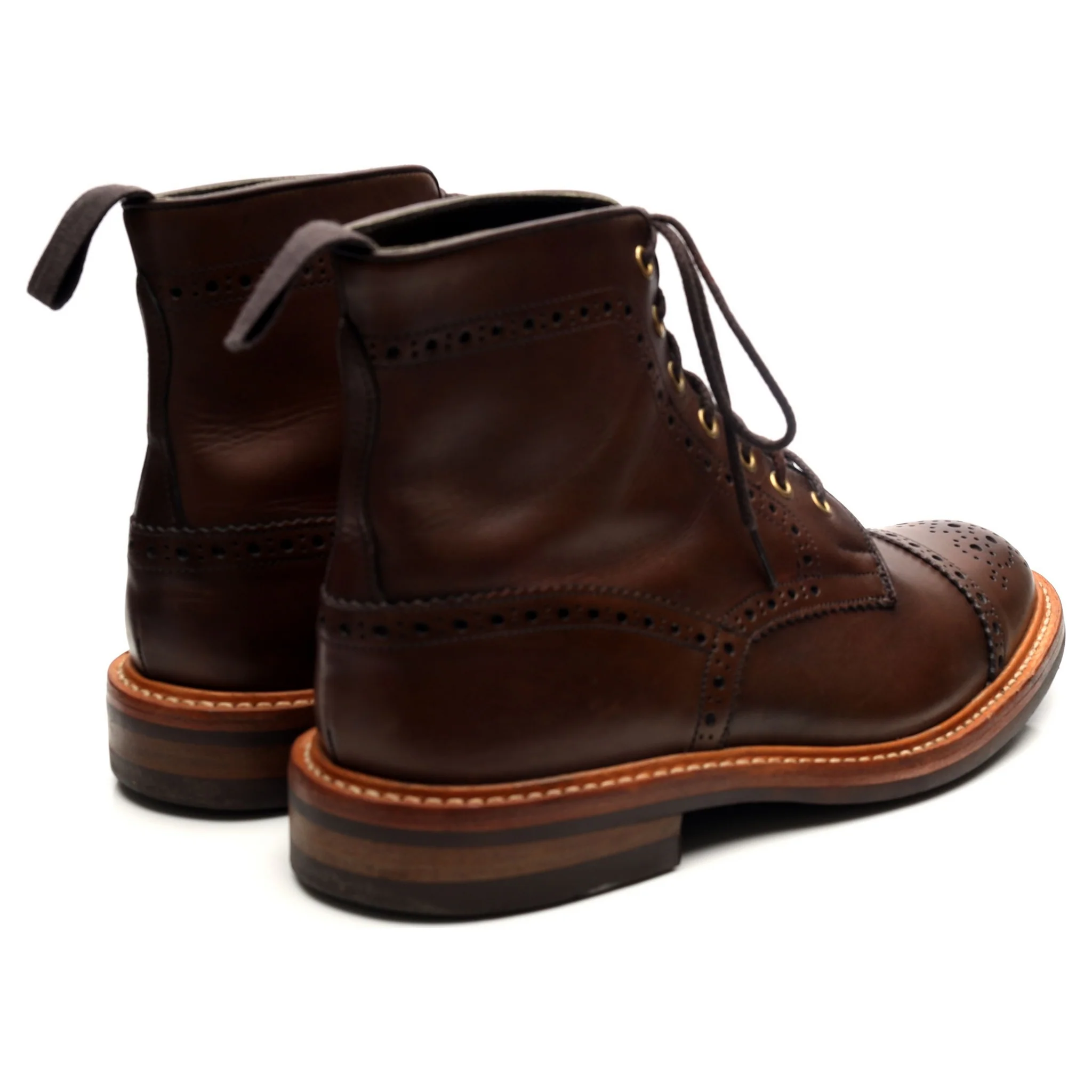 'Eaton' Brown Leather Boots UK 9 - Image 5