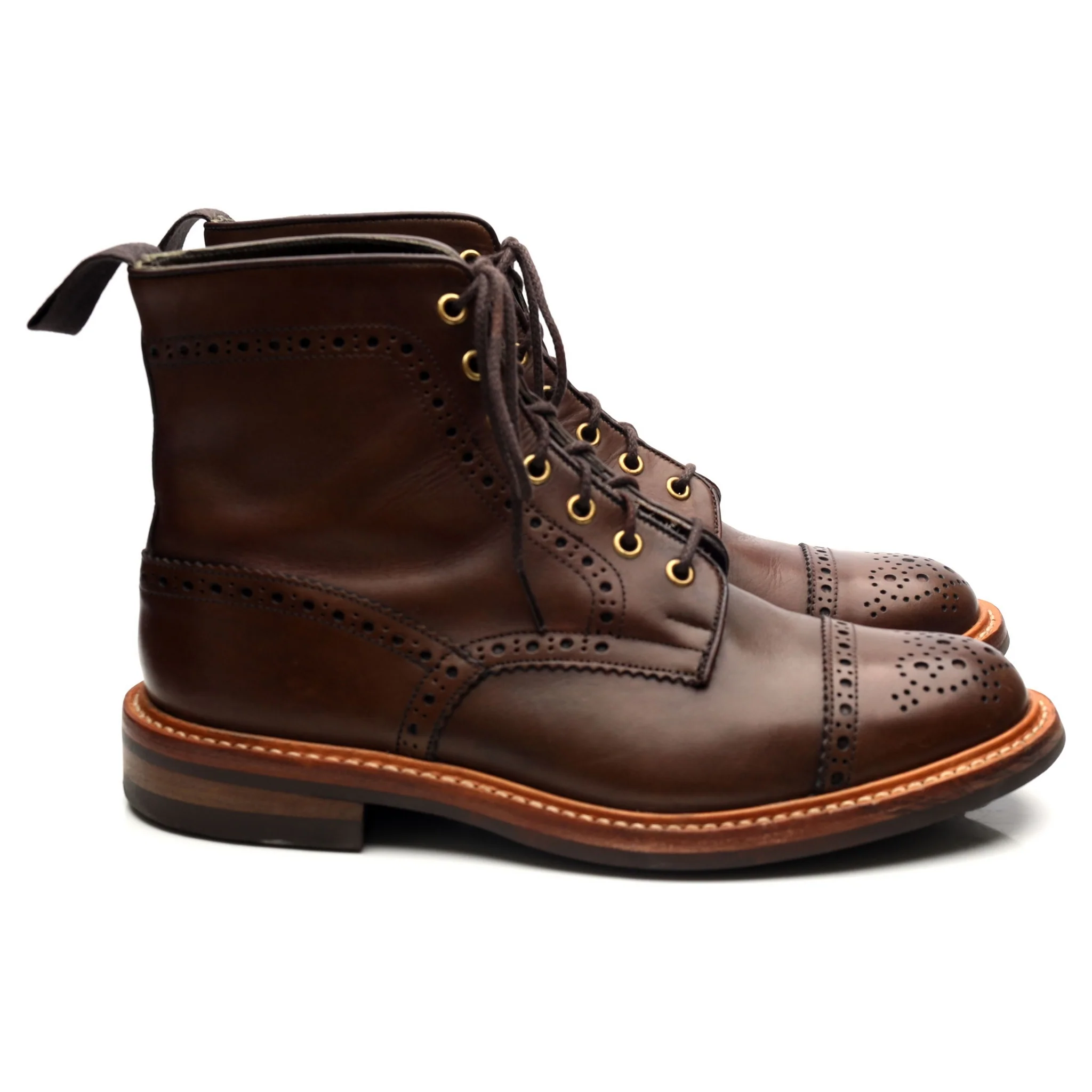 'Eaton' Brown Leather Boots UK 9 - Image 6