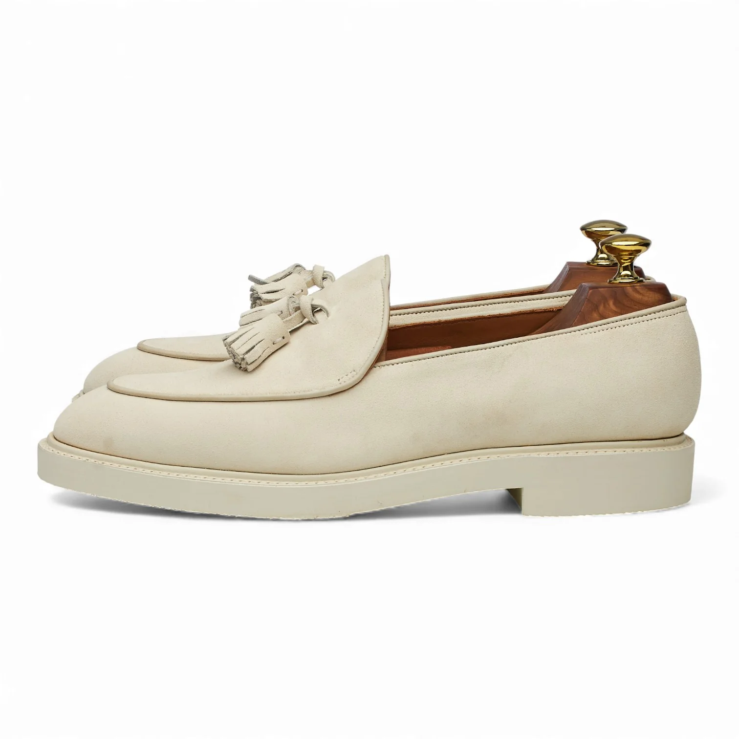 'Edmond' Sand Suede Tassel Loafers UK 7.5 E - Image 3