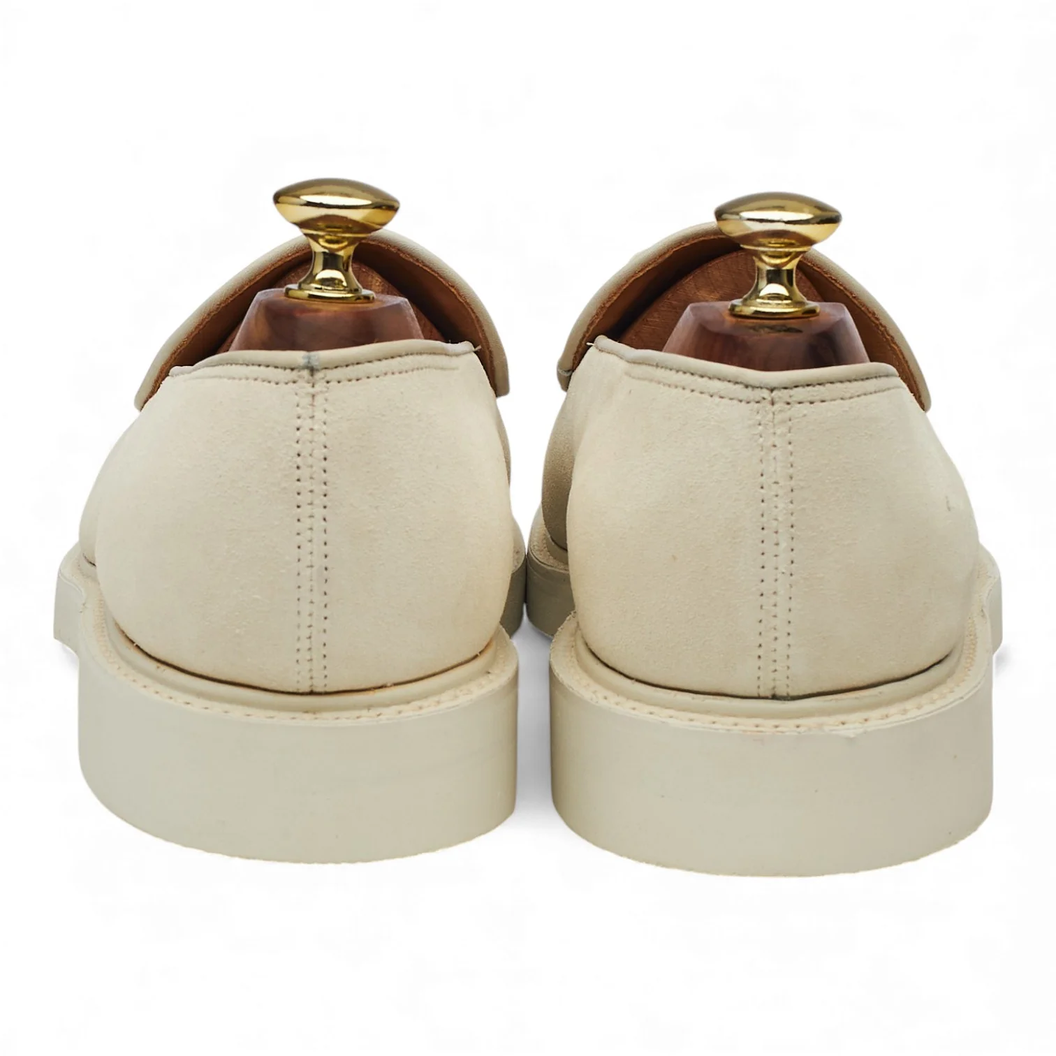 'Edmond' Sand Suede Tassel Loafers UK 7.5 E - Image 4