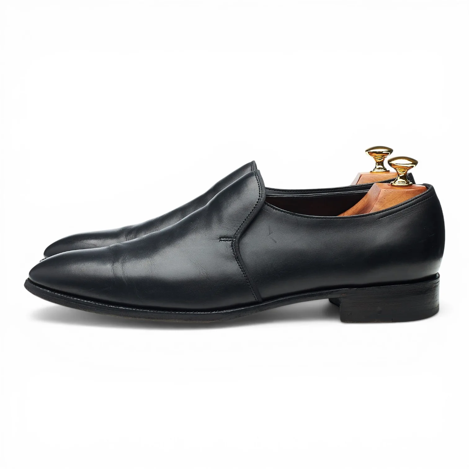 'Edward' Black Leather Slip On Loafers UK 9.5 E - Image 3