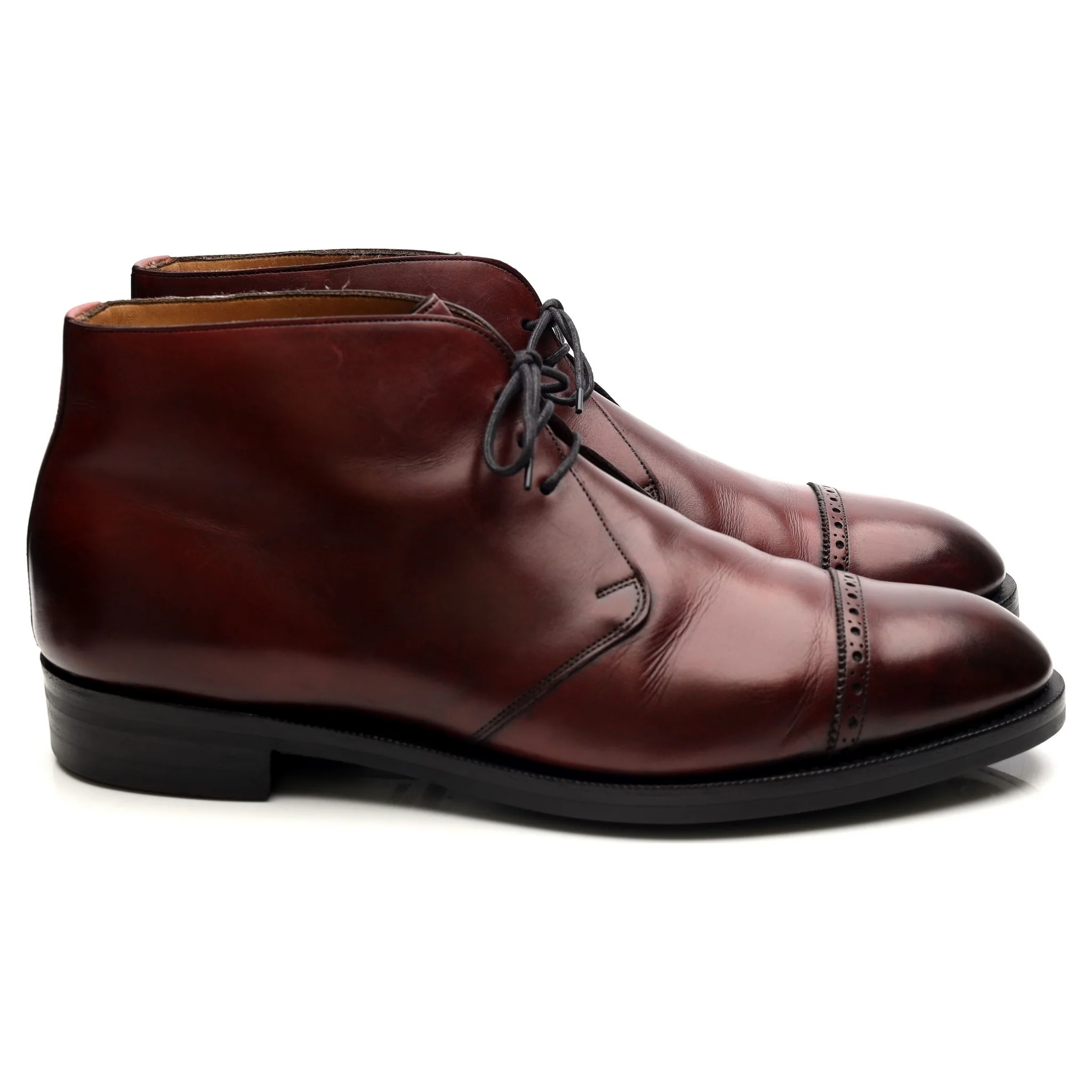 'Lomond' Burgundy Leather Chukka Boots UK 11 F - Image 6