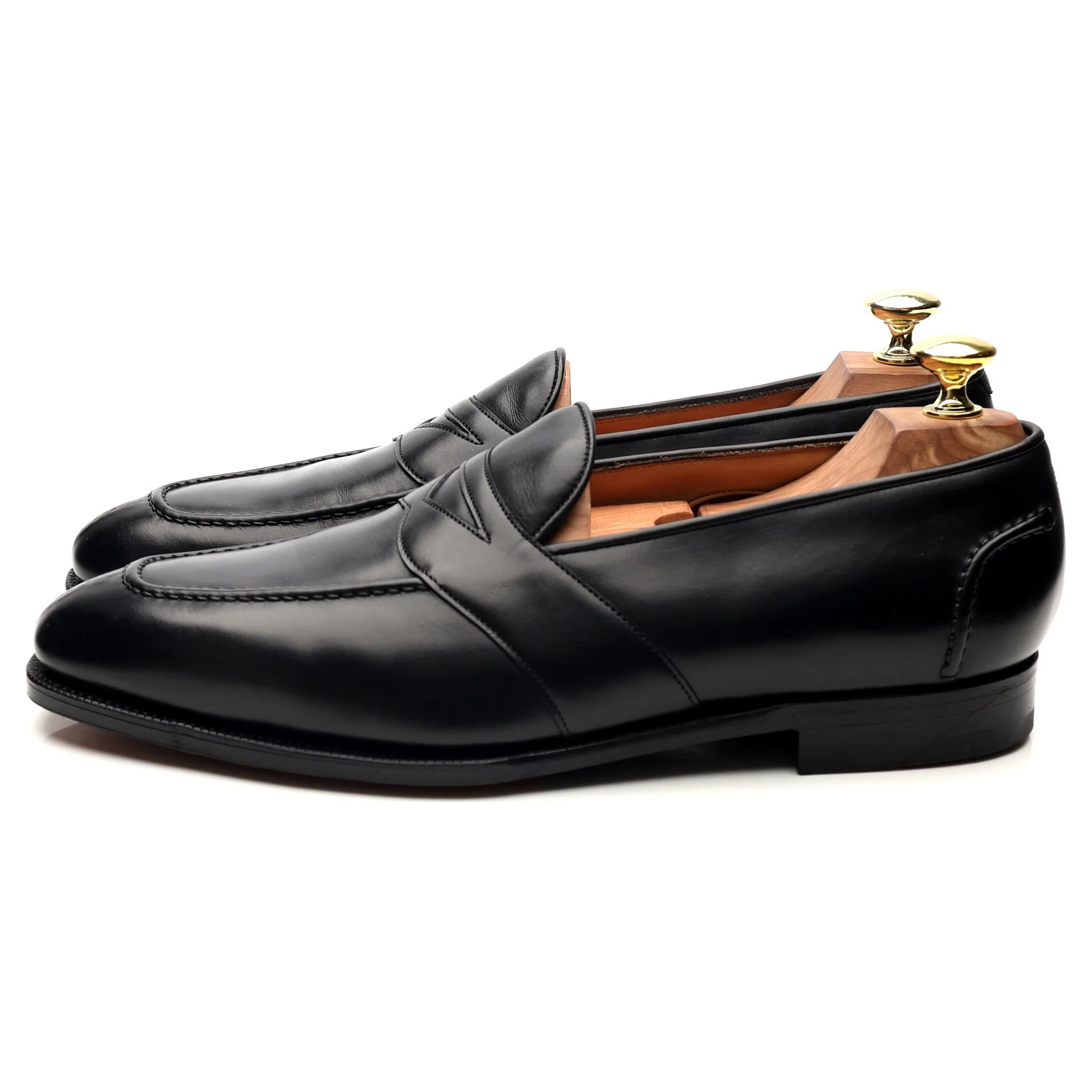 Ralph Lauren Black Leather Split Toe Loafers UK 7.5 - Image 2
