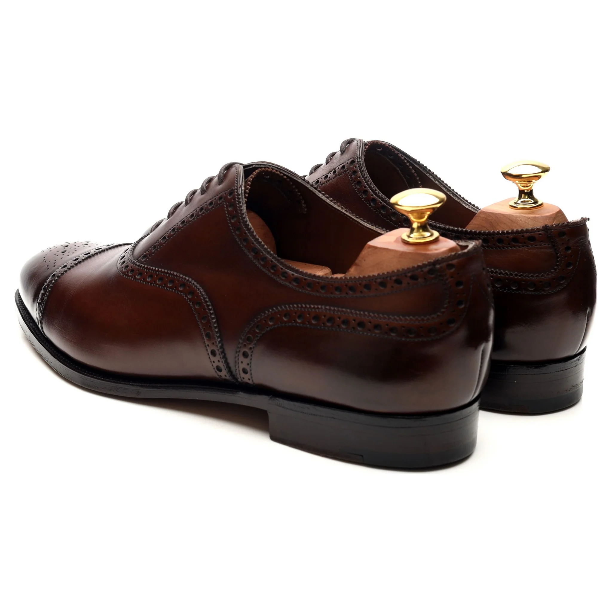 'Cadogan' Dark Brown Leather Oxford Semi Brogues UK 9 E - Image 3