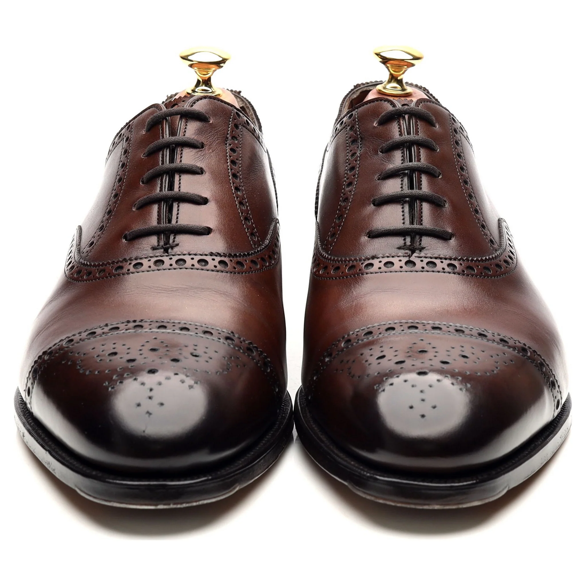 'Cadogan' Dark Brown Leather Oxford Semi Brogues UK 9 E - Image 8