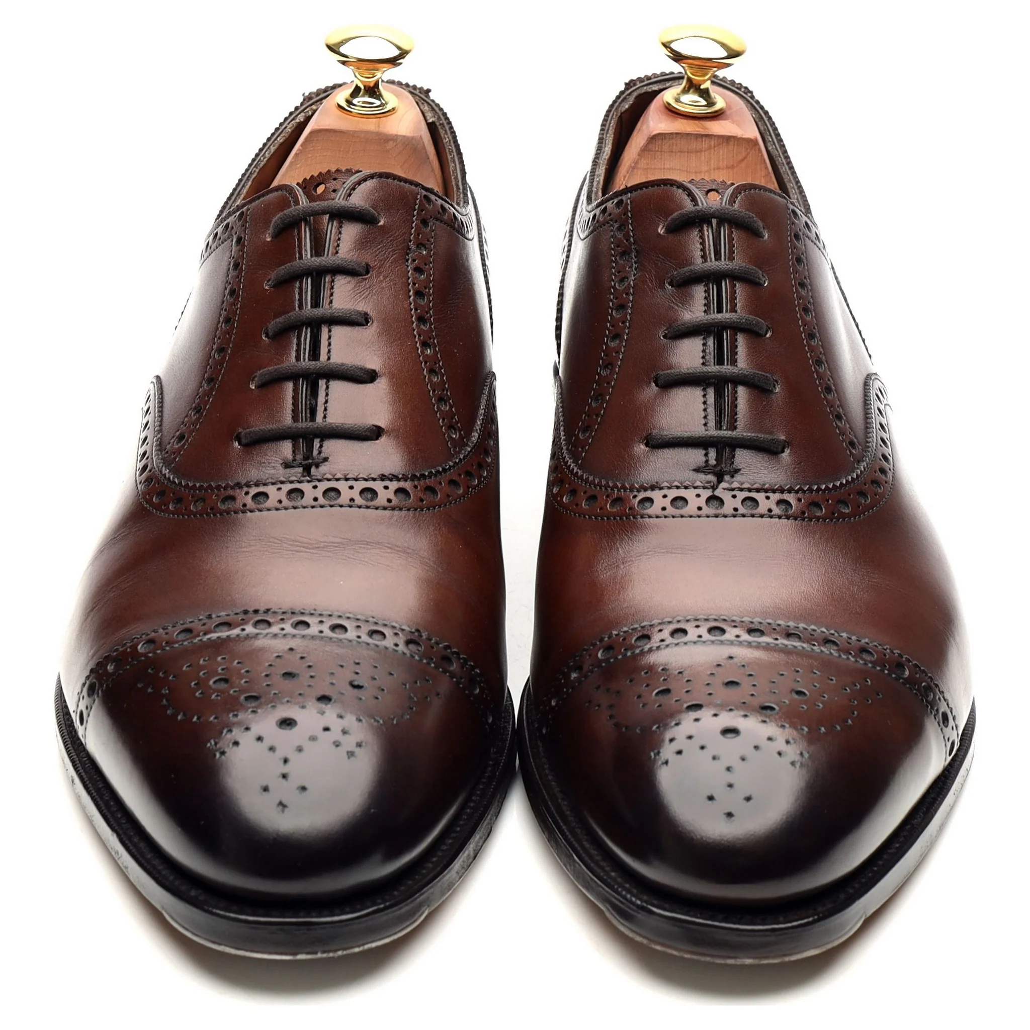 'Cadogan' Dark Brown Leather Oxford Semi Brogues UK 9 E - Image 9