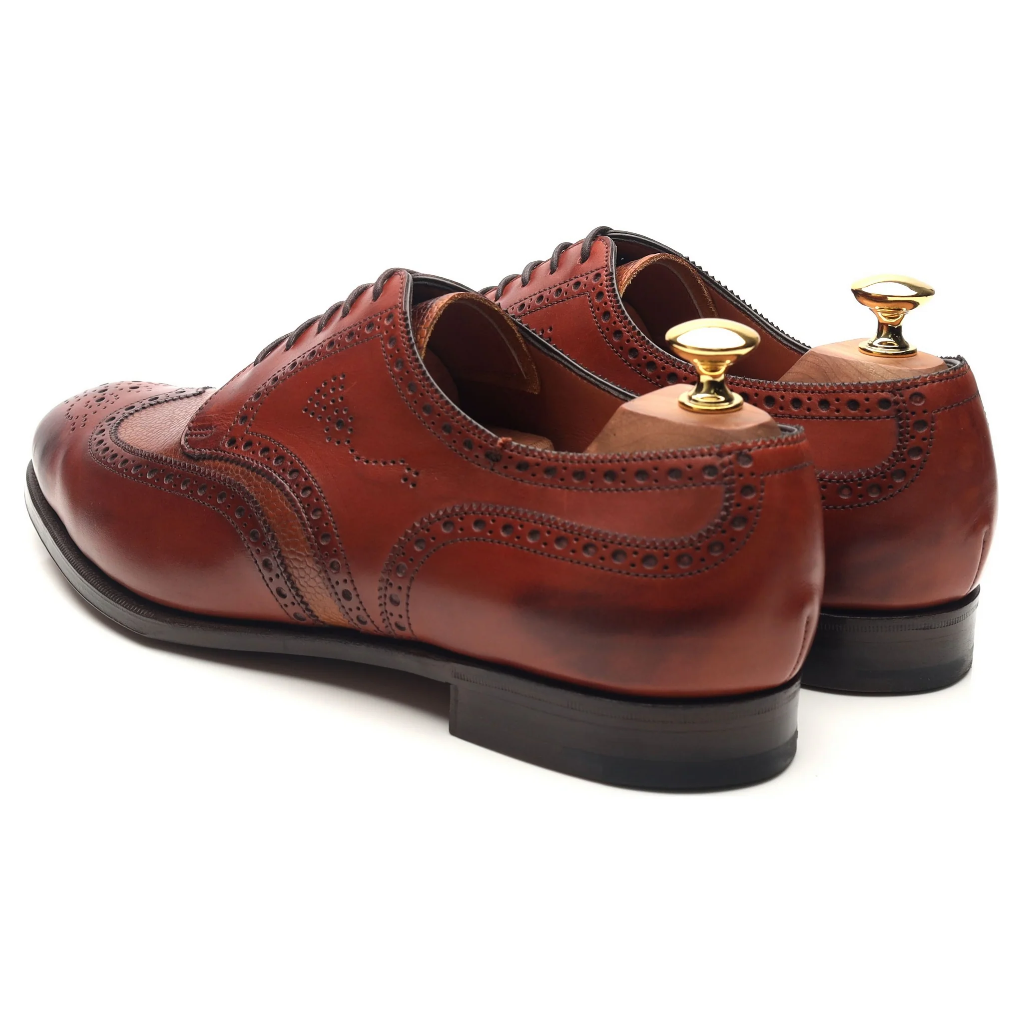 'Sandringham' Tan Brown Leather Derby Brogues UK 9.5 D - Image 3