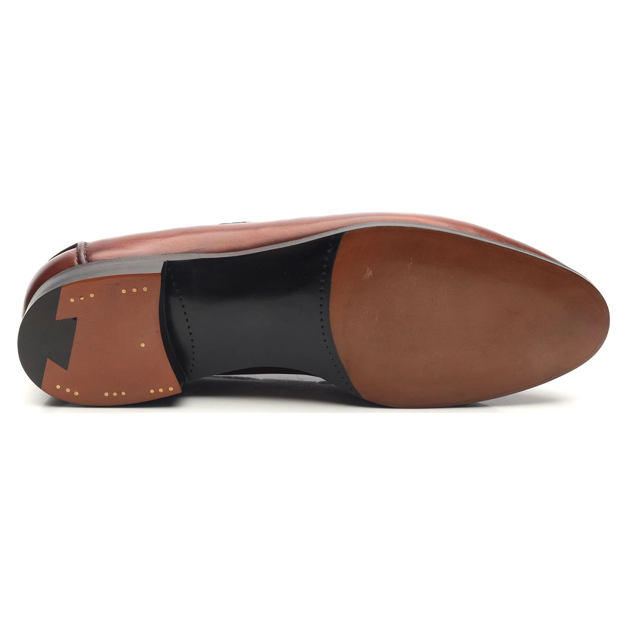 'Belgravia' Tan Brown Leather Tassel Loafers UK 9 E - Image 11
