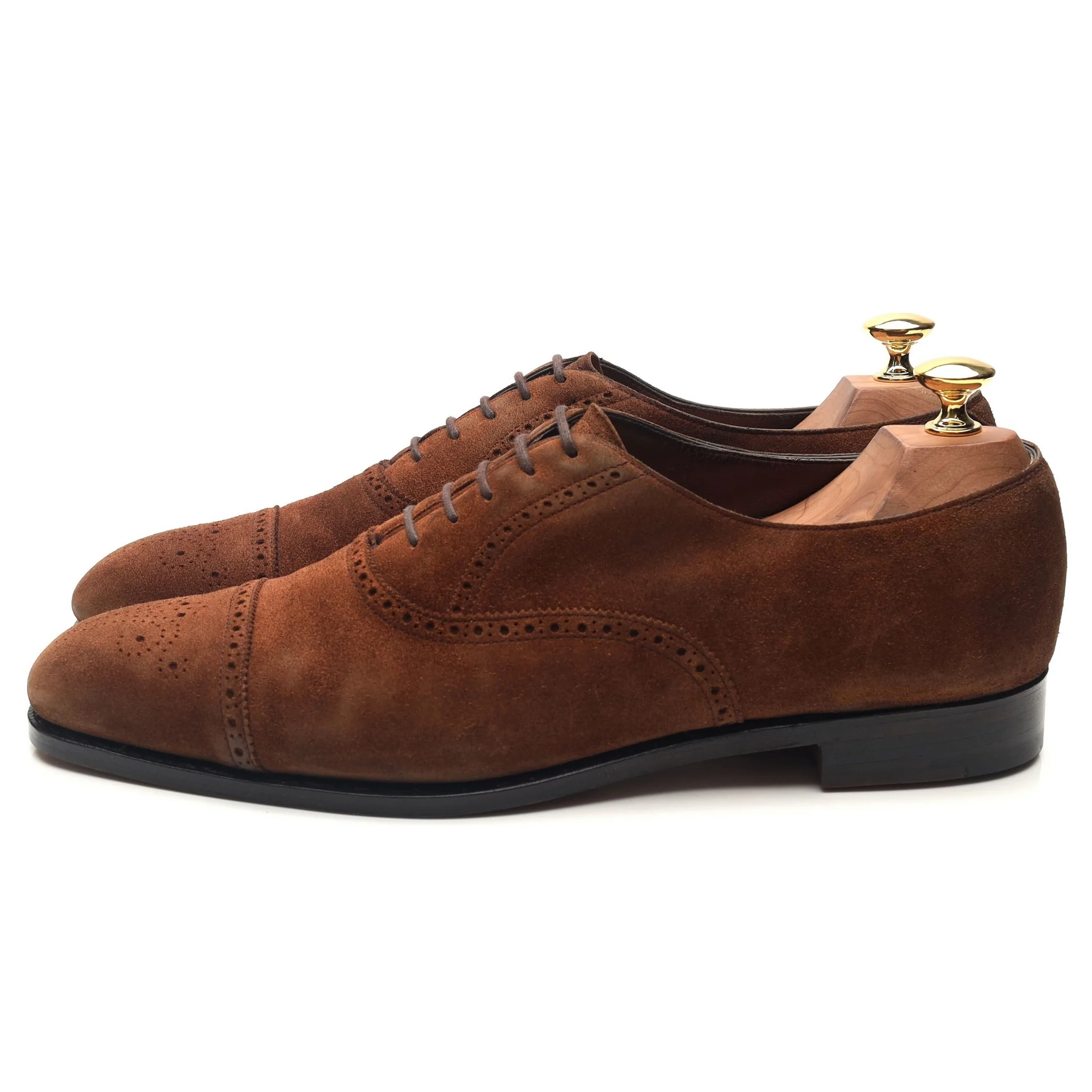 'Asquith' Brown Suede Oxford Semi Brogues UK 9.5 D - Image 2