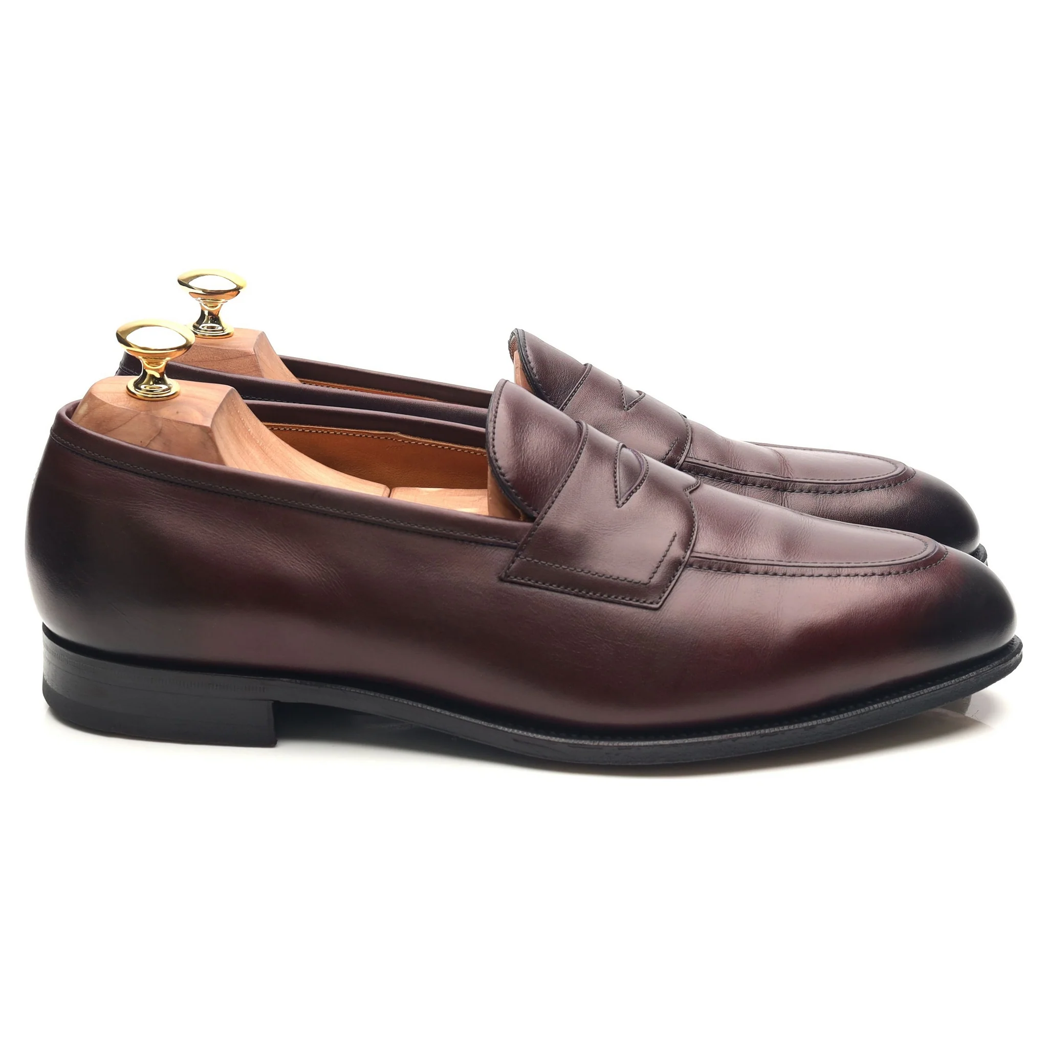 'Piccadilly' Burgundy Leather Loafers UK 10 E - Image 6