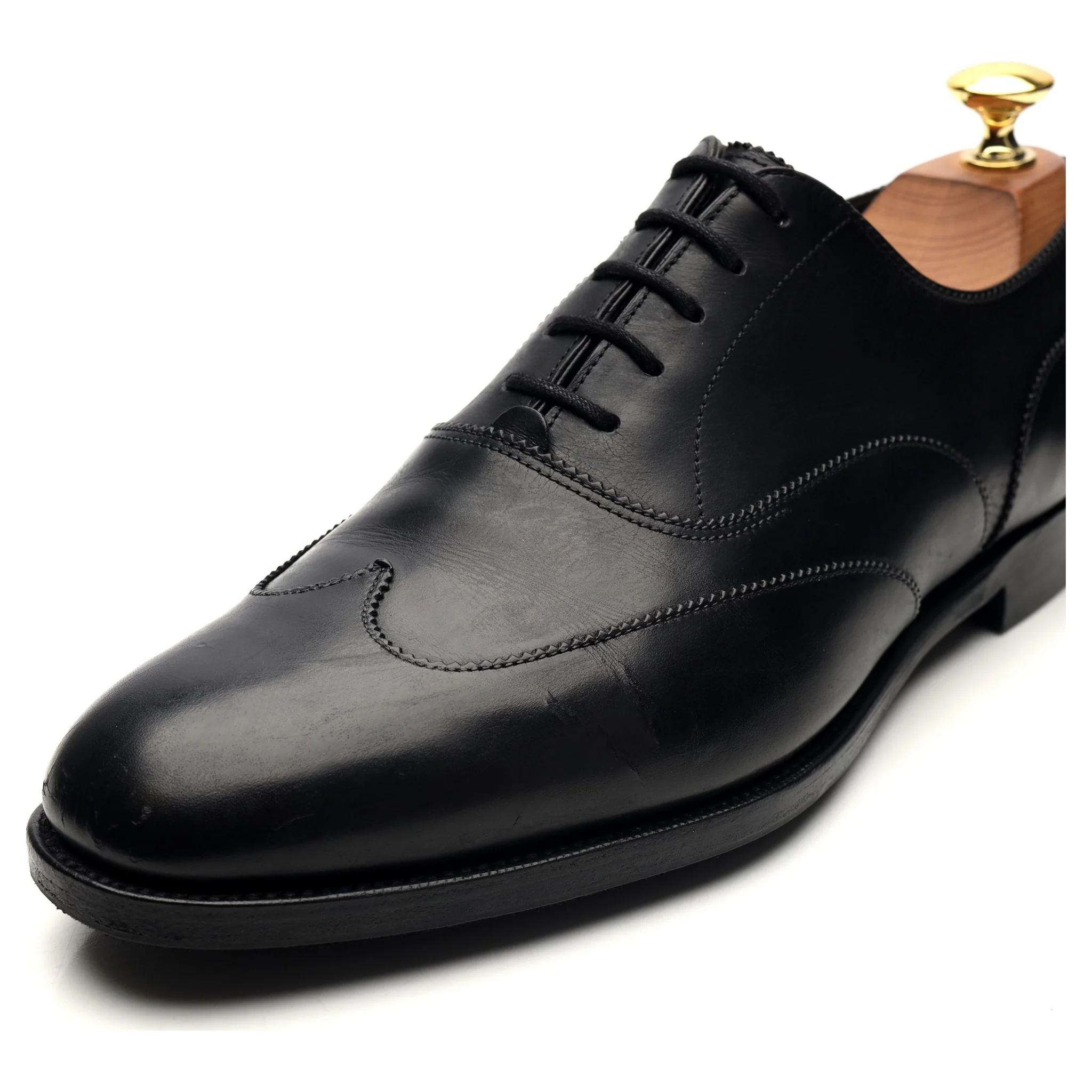'Beaulieu' Black Leather Oxford UK 7 E - Image 4