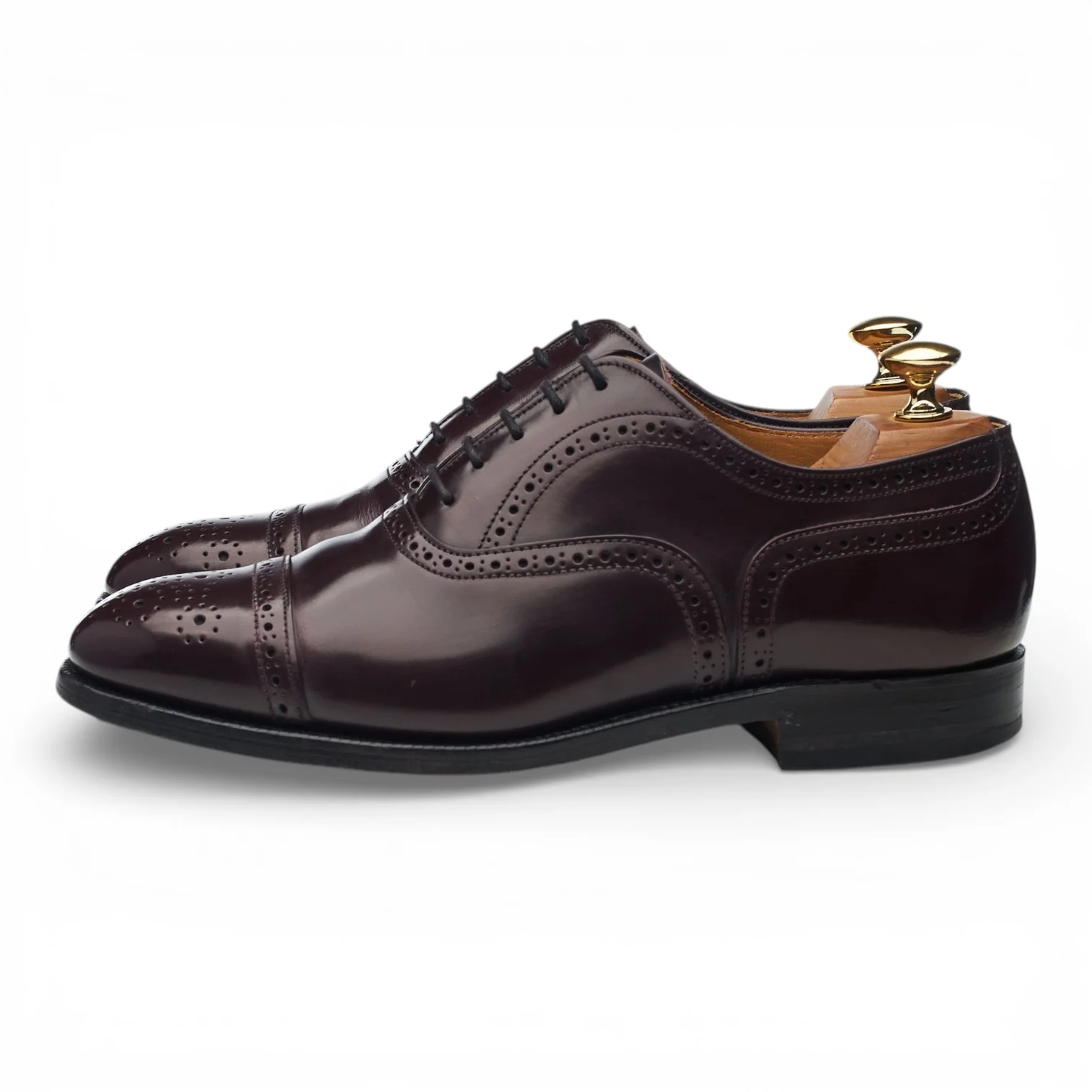 'Elgin' Burgundy Leather Oxford Semi Brogues UK 6 FX - Image 3