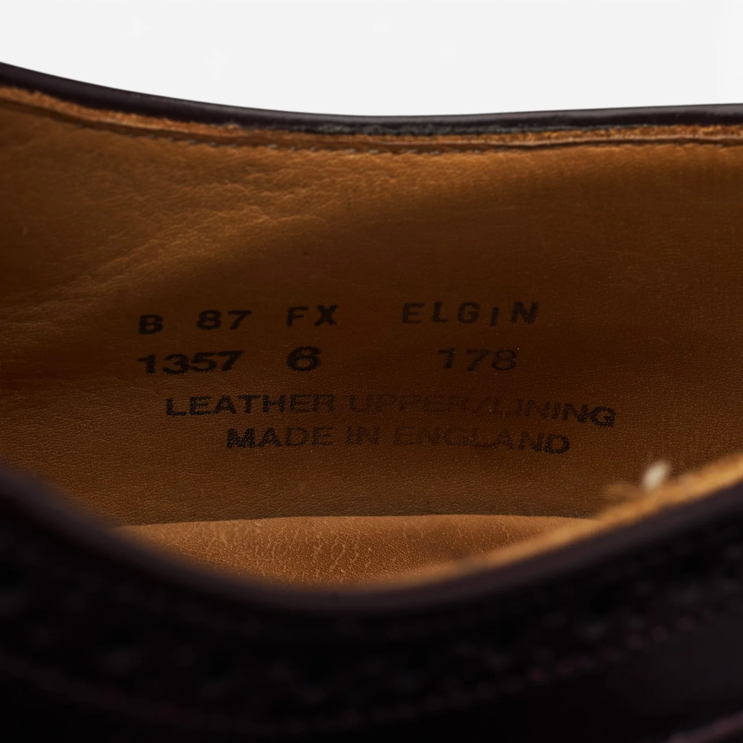'Elgin' Burgundy Leather Oxford Semi Brogues UK 6 FX - Image 7