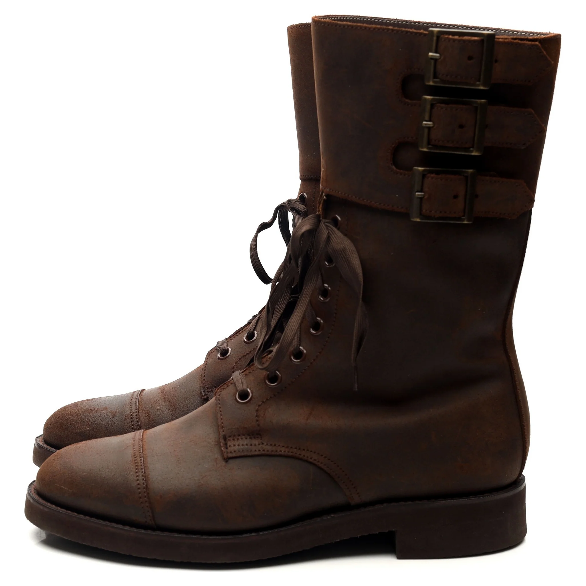 Women's 'Ella' Dark Brown Rough Out Suede Biker Boots UK 6 C - Image 2
