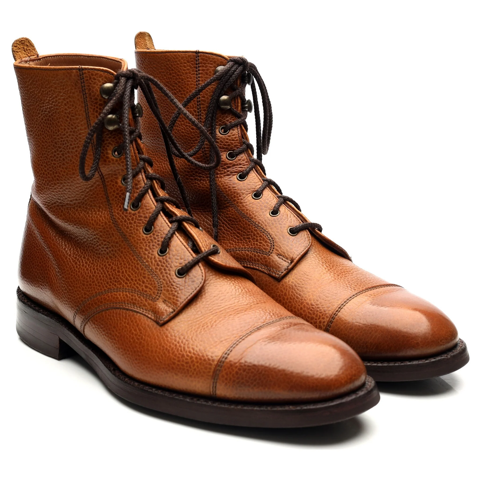 'Elliot' Tan Brown Leather Boots UK 8 F - Image 7