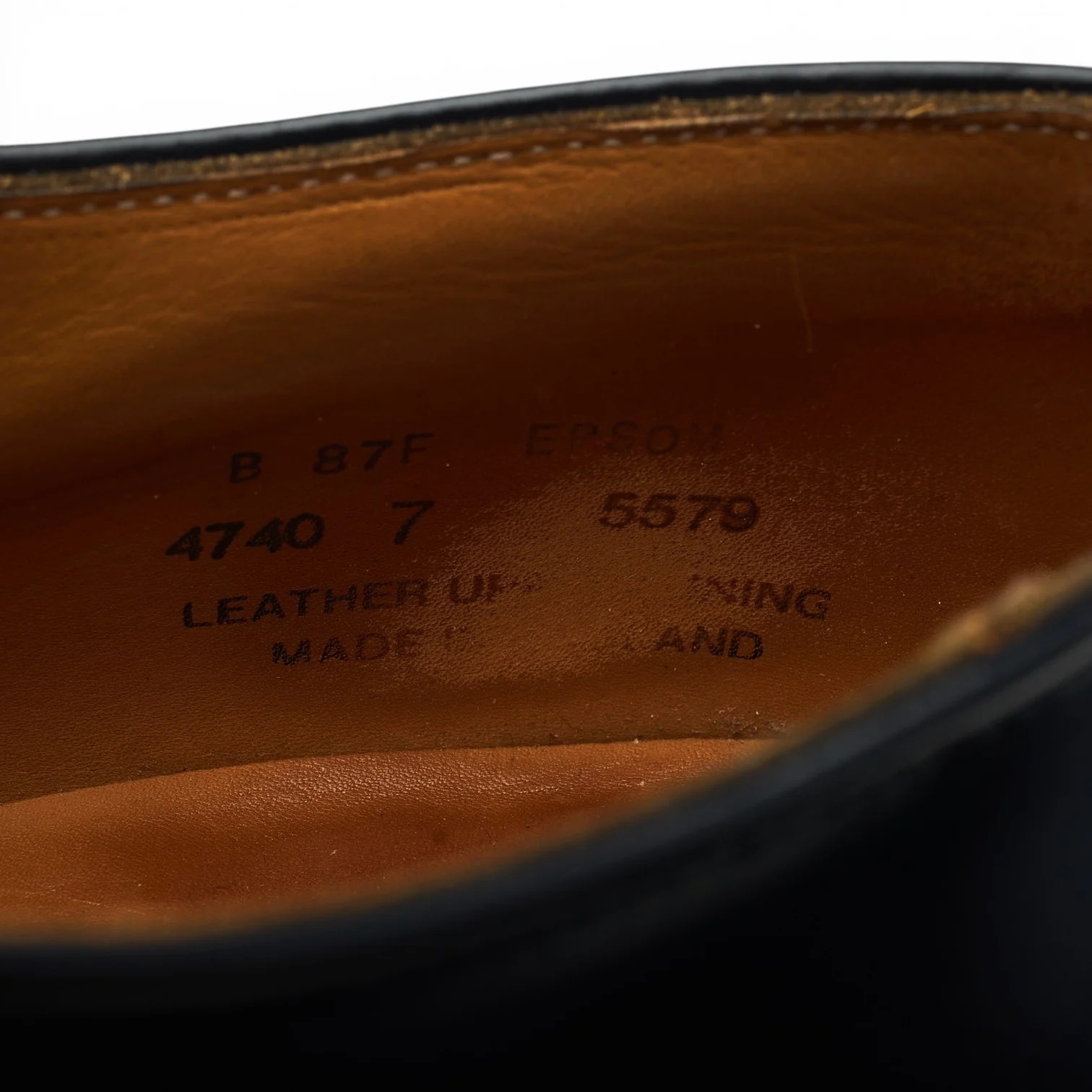 'Epsom' Black Leather Oxford UK 7 F - Image 7