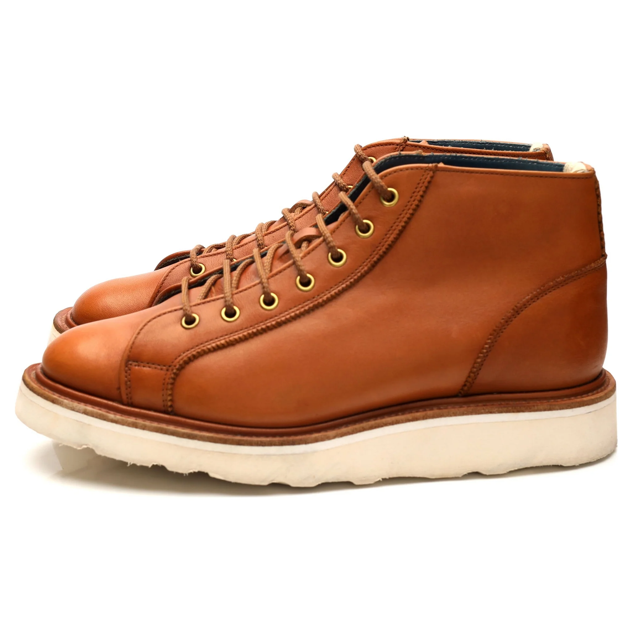 'Ethan' Tan Brown Leather Monkey Boots UK 6.5 - Image 3