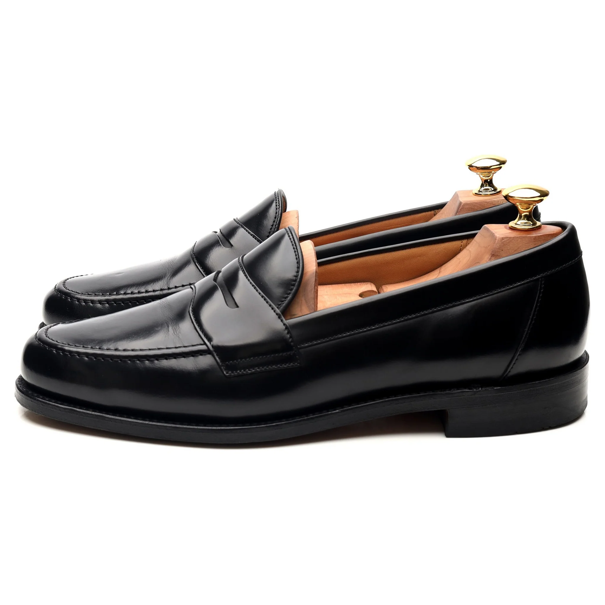 'Eton' Black Leather Loafers UK 9 F - Image 2