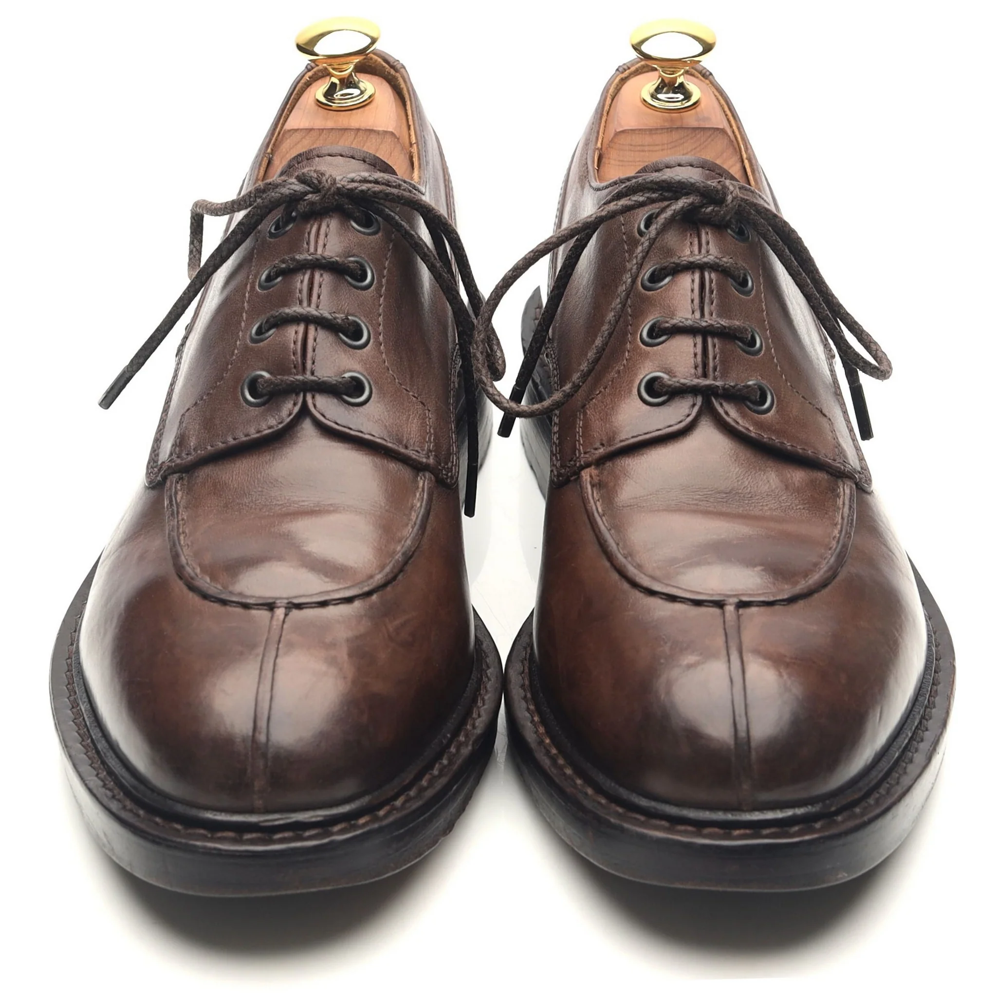 Dark Brown Leather Split Toe Derby UK 6 EU 40 - Image 9