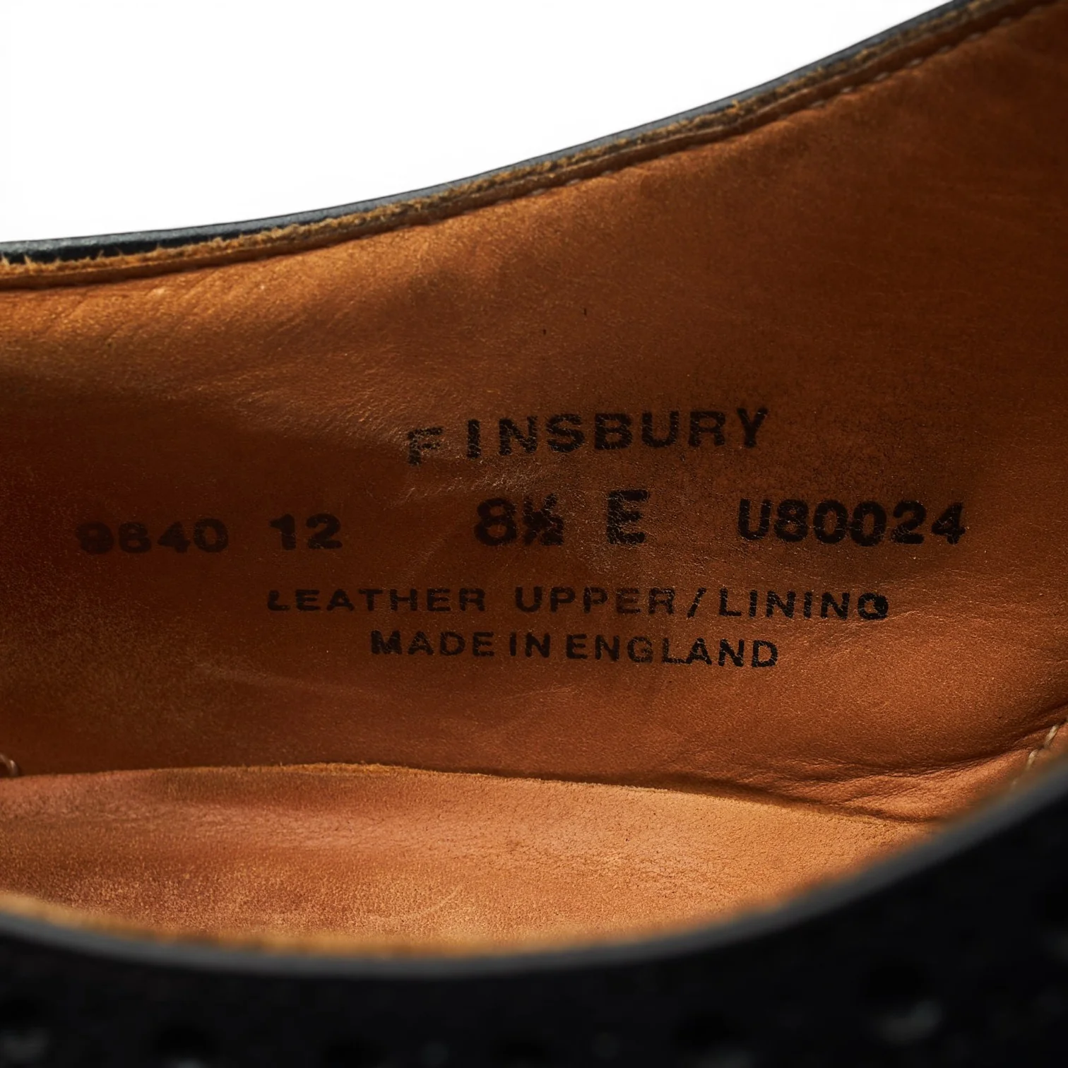 'Finsbury' Black Leather Oxford Brogues UK 8.5 E - Image 7