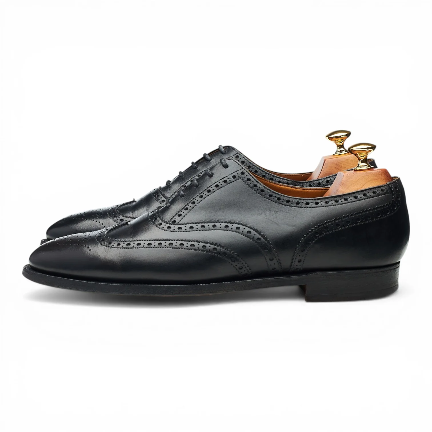 'Finsbury' Black Leather Oxford Brogues UK 9 E - Image 3