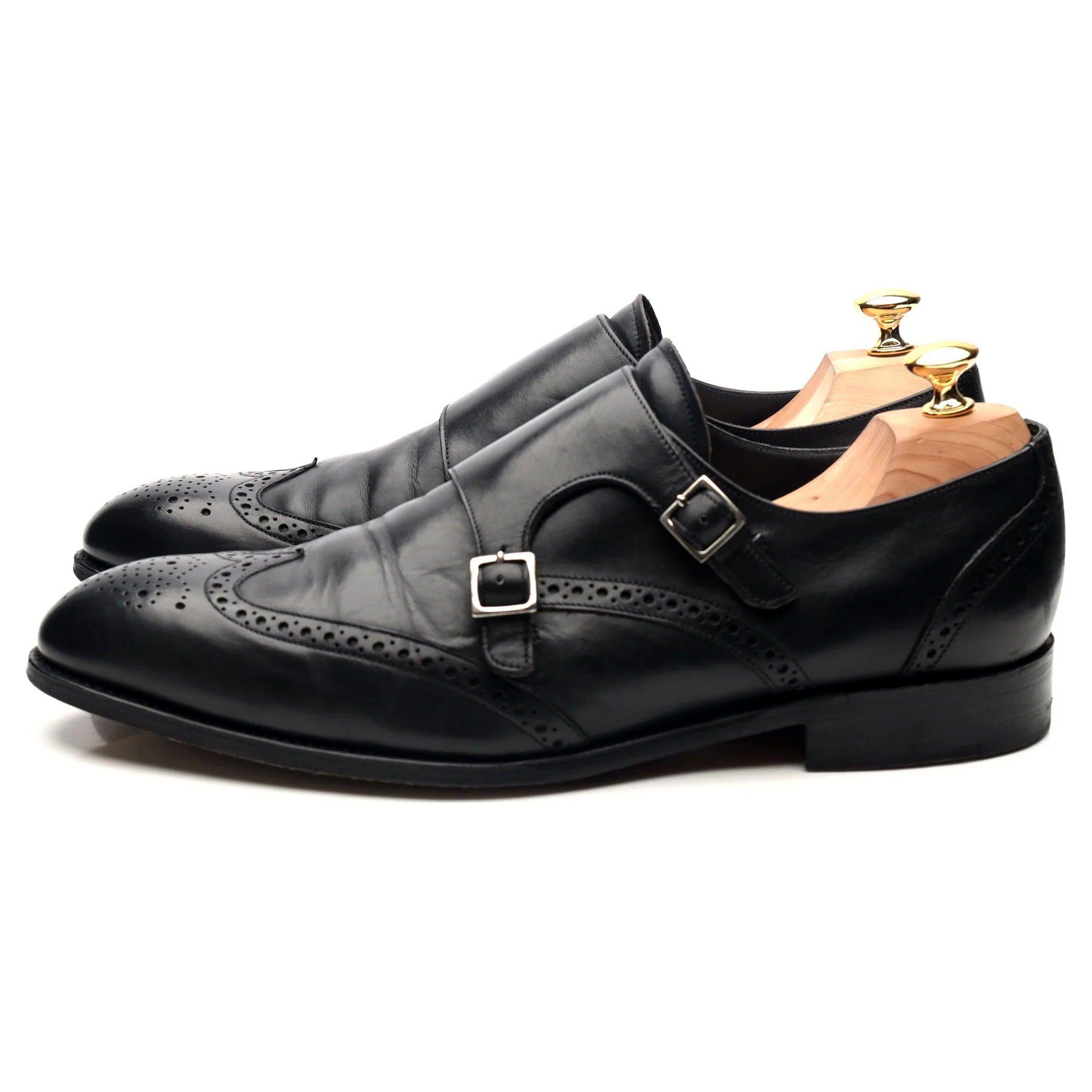 'Fleet' Black Leather Double Monk Strap UK 10.5 F - Image 2
