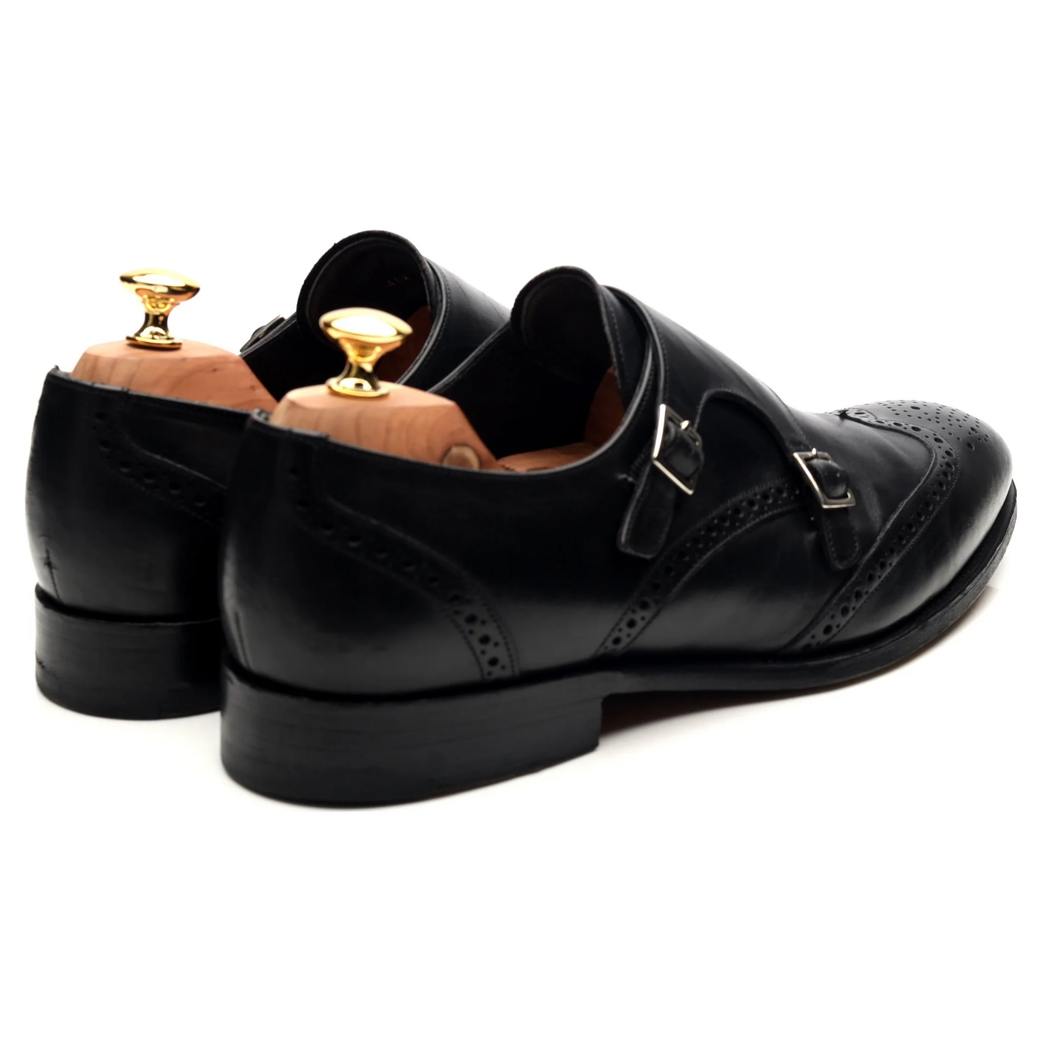 'Fleet' Black Leather Double Monk Strap UK 10.5 F - Image 5