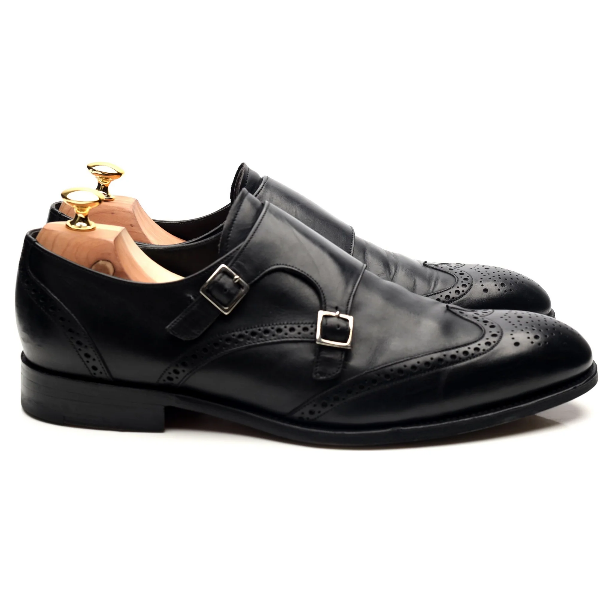 'Fleet' Black Leather Double Monk Strap UK 10.5 F - Image 6