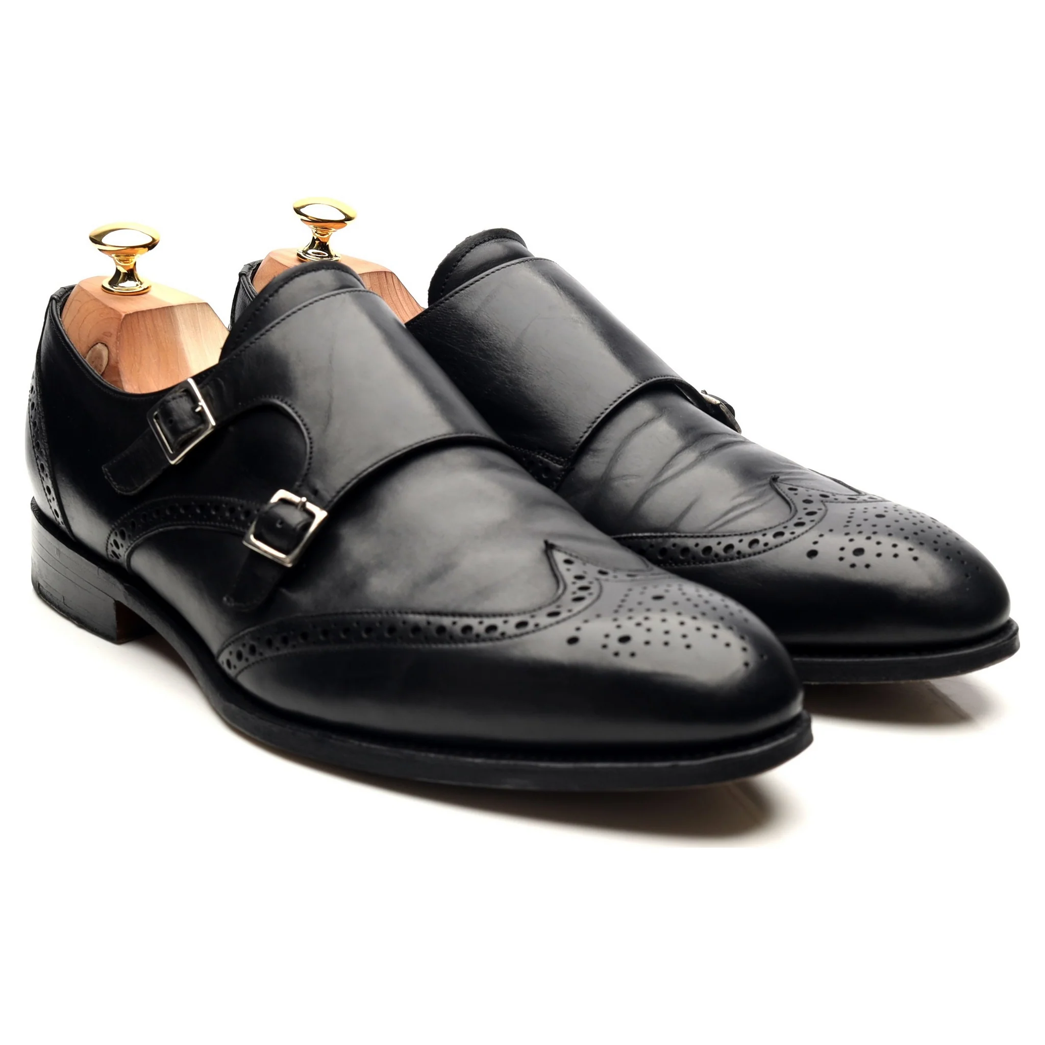 'Fleet' Black Leather Double Monk Strap UK 10.5 F - Image 7