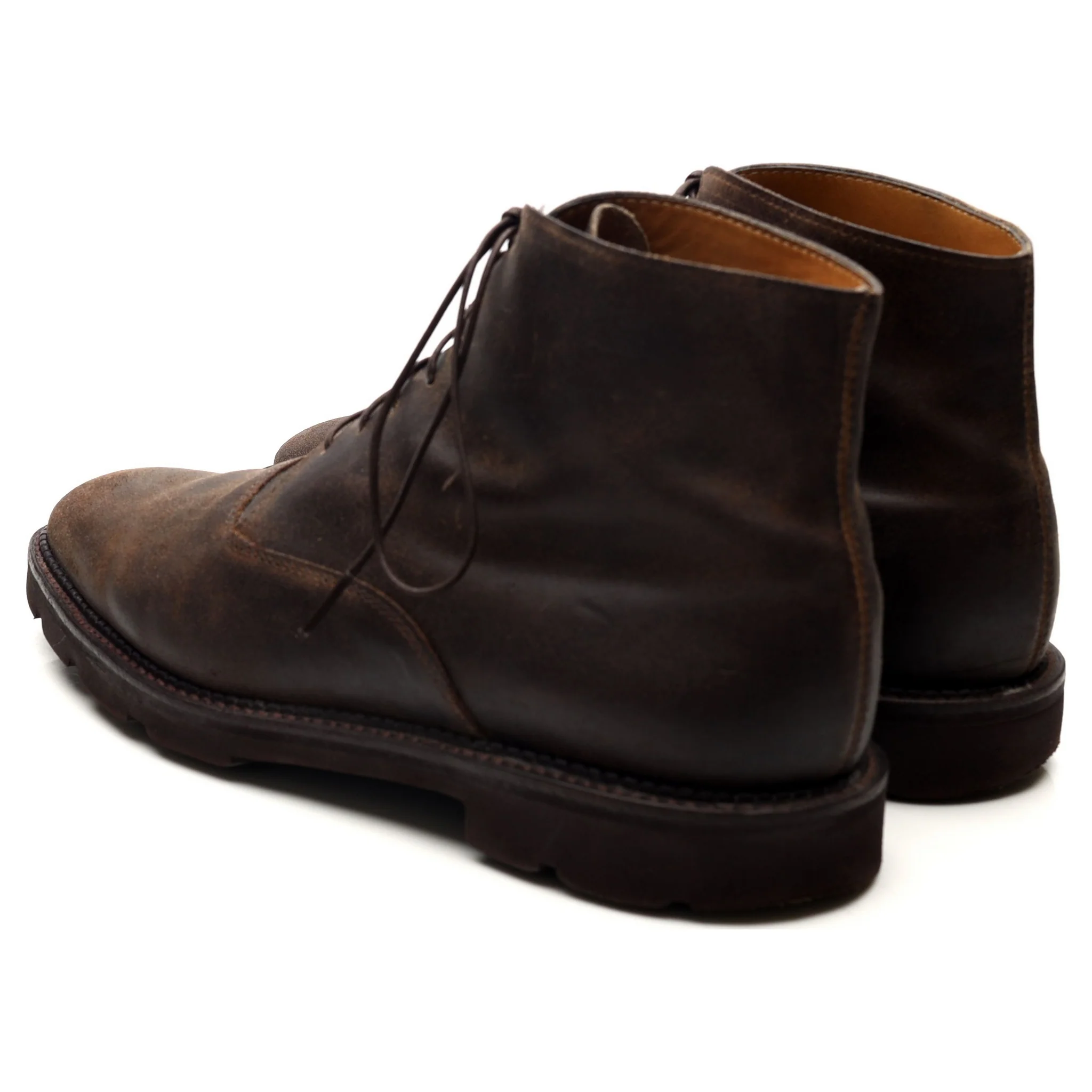 'Forge' Dark Brown Waxed Suede Boots UK 7 E - Image 3