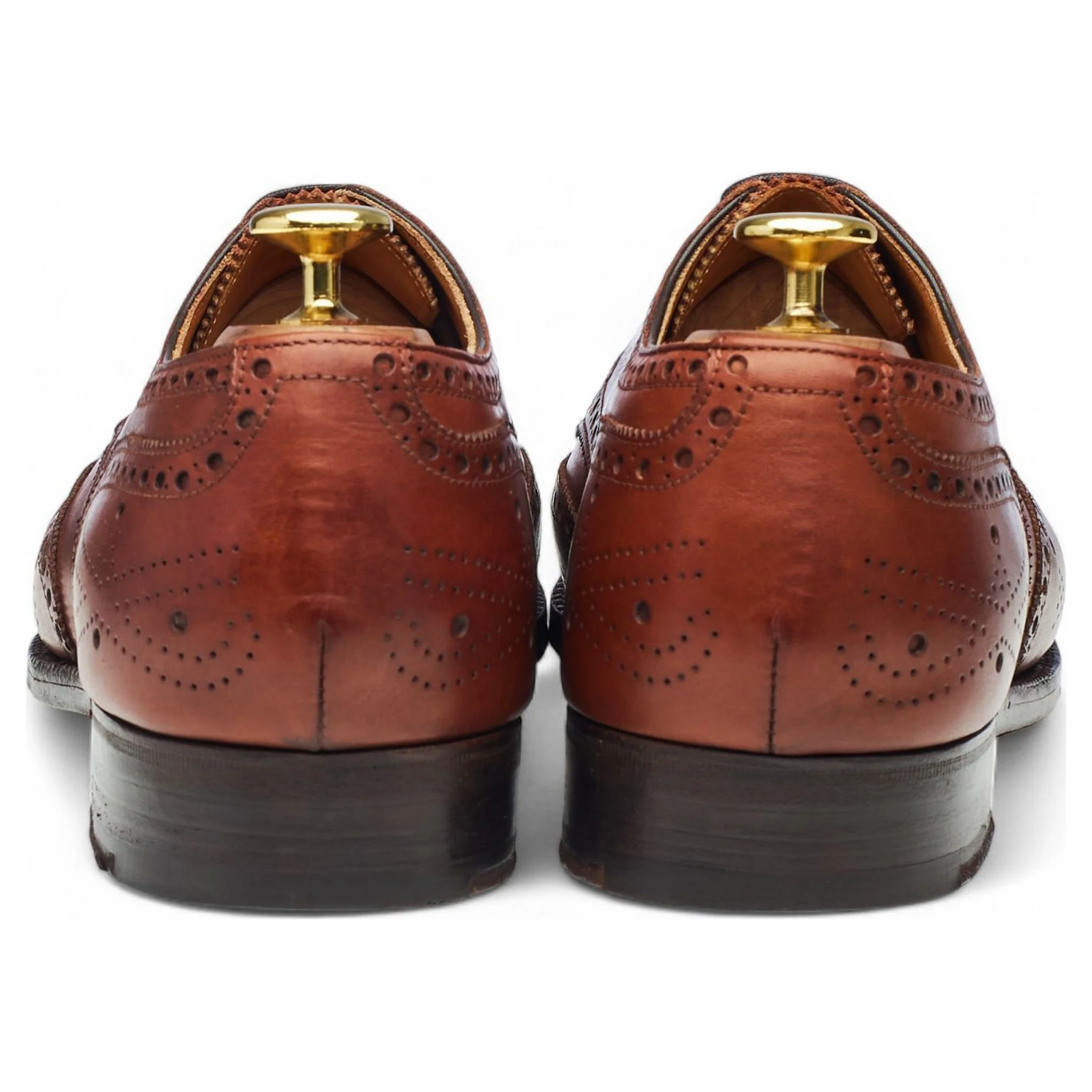 Foster & Son Brown Leather Derby Brogues UK 8 D - Image 4