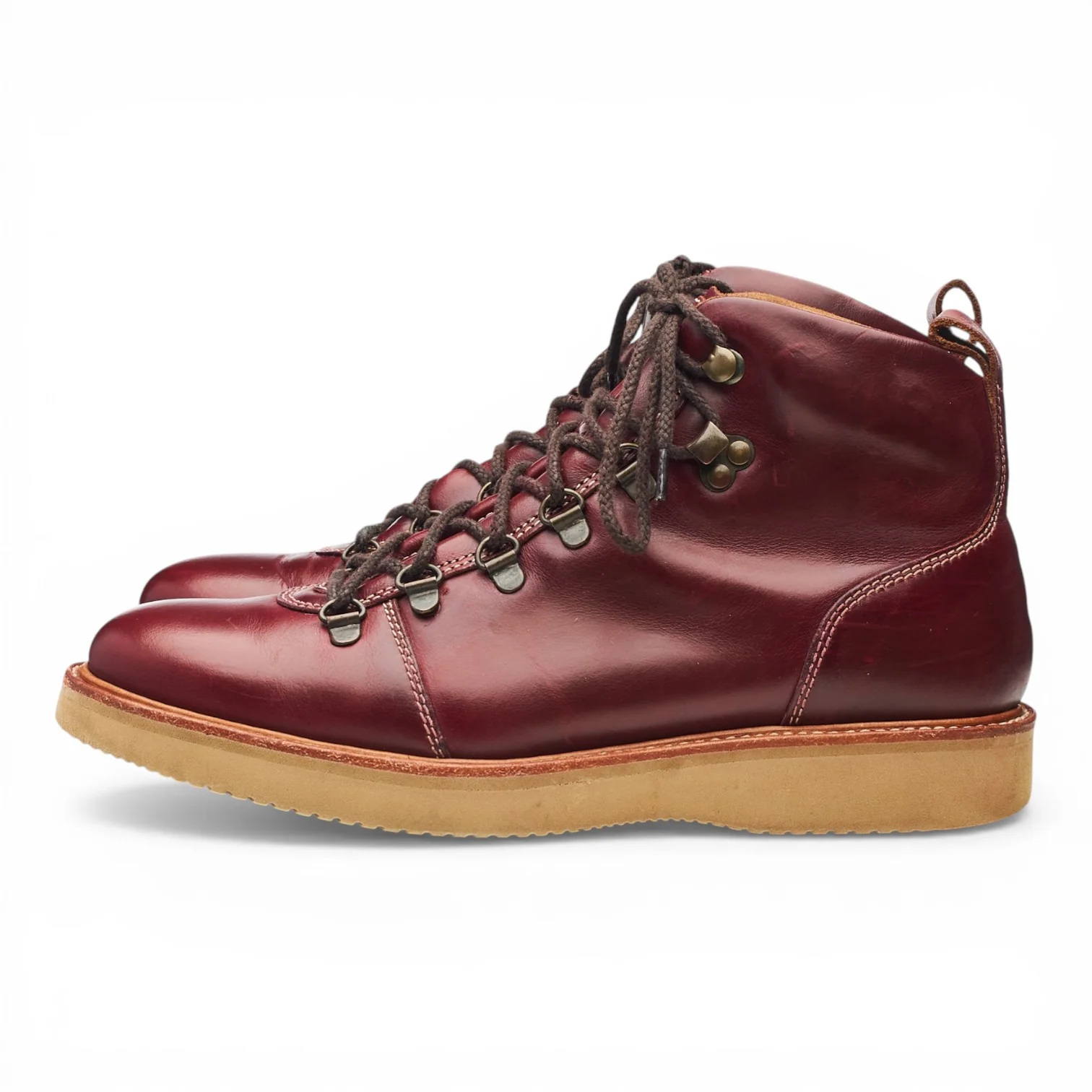 'Frank' Burgundy Leather Boots UK 7.5 F - Image 3