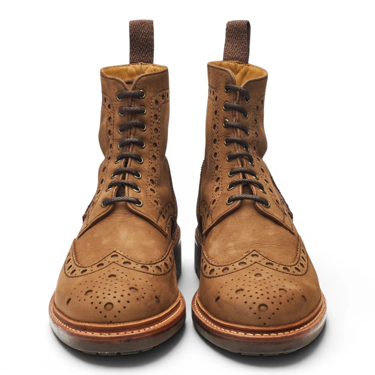 'Fred' Brown Nubuck Brogues Boots UK 7 G - Image 2