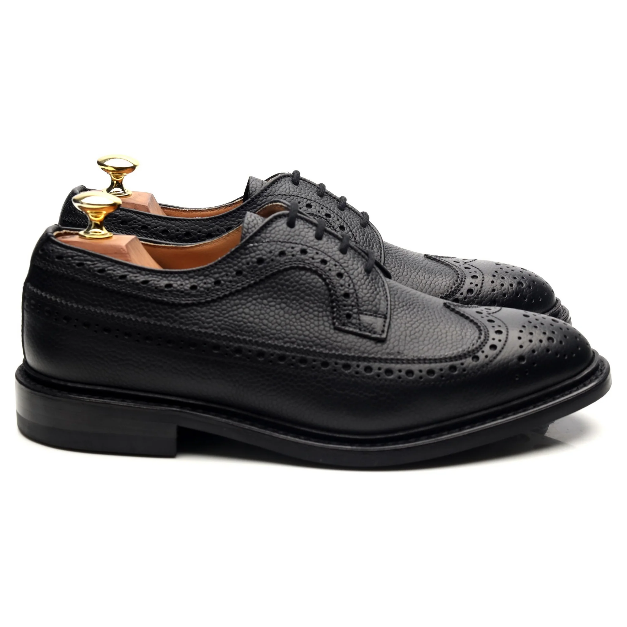 'Fulton' Black Leather Derby Brogues UK 7 - Image 6