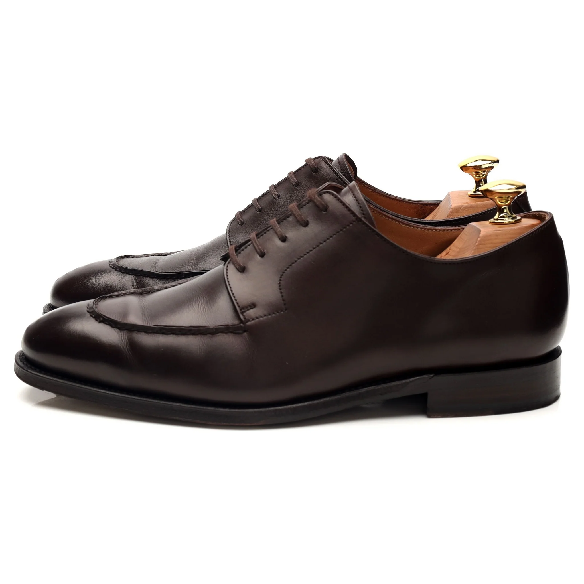 'Gatsby' Dark Brown Leather Apron Derby UK 6.5 E - Image 3