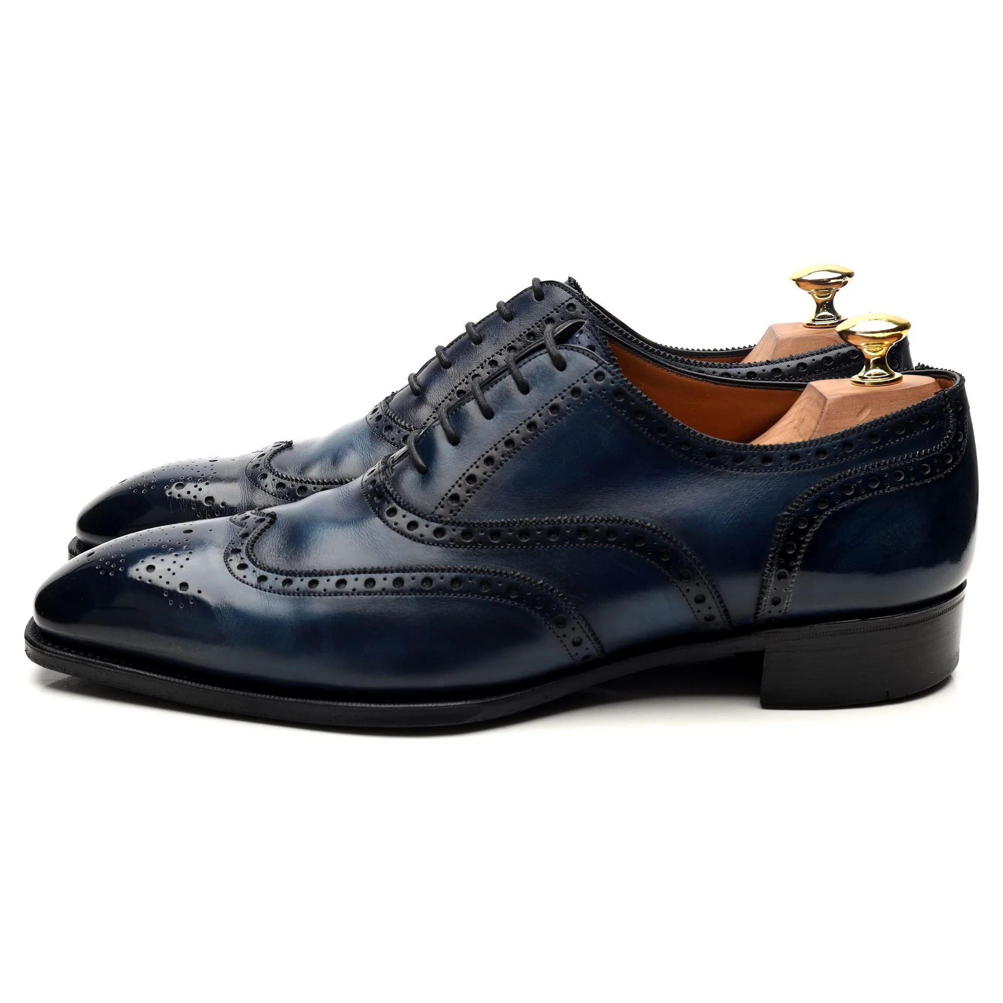 'Rothschild' Blue Sapphire Patina Leather Oxford Brogues UK 8.5 F - Image 2