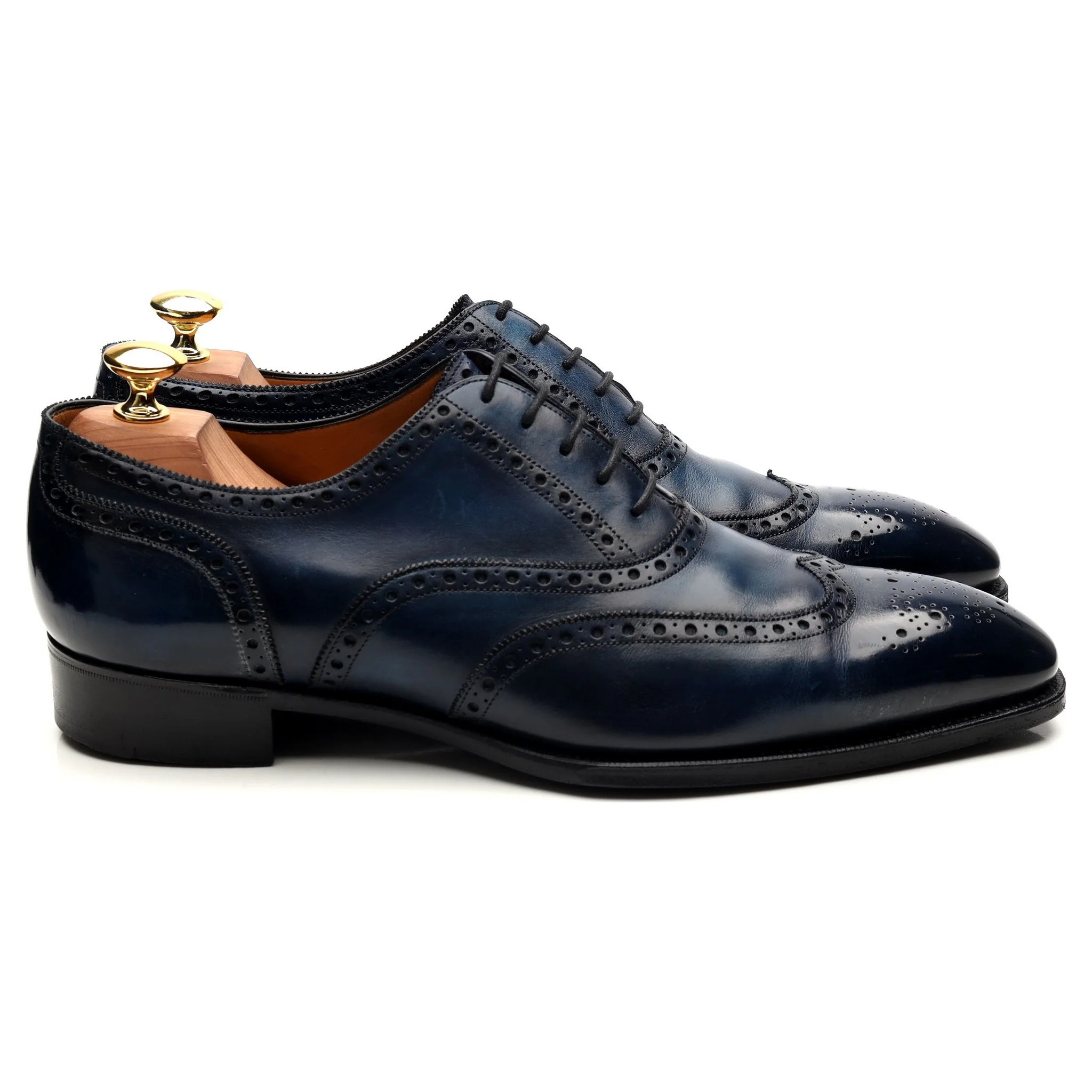 'Rothschild' Blue Sapphire Patina Leather Oxford Brogues UK 8.5 F - Image 6