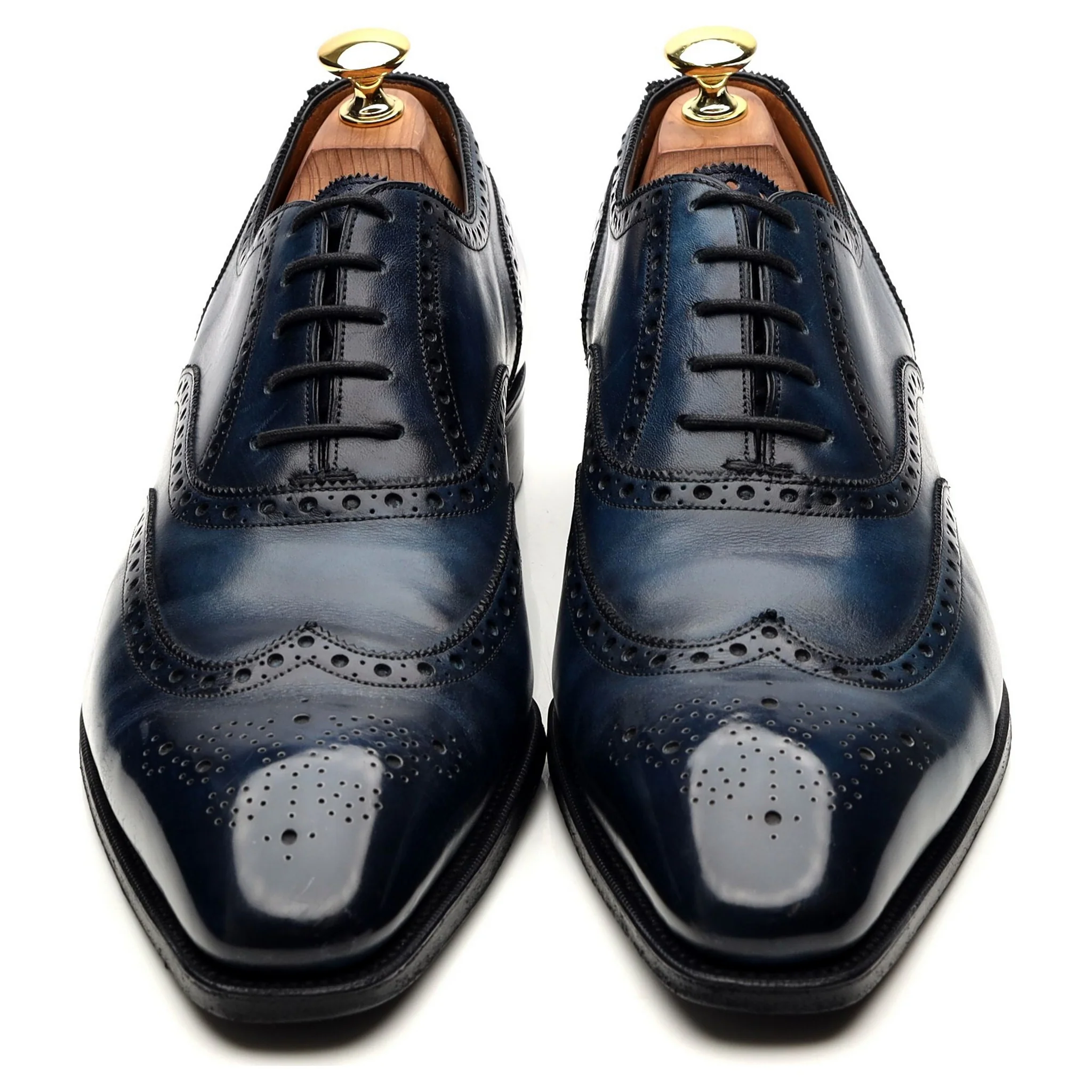 'Rothschild' Blue Sapphire Patina Leather Oxford Brogues UK 8.5 F - Image 9